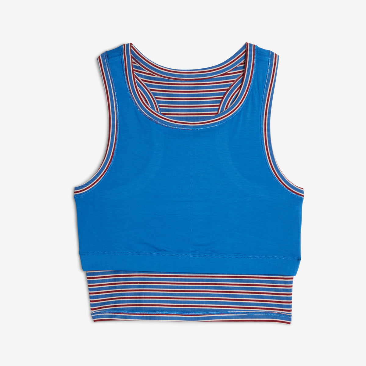 Bamboo Rib Bra Top - Alpine Stripe