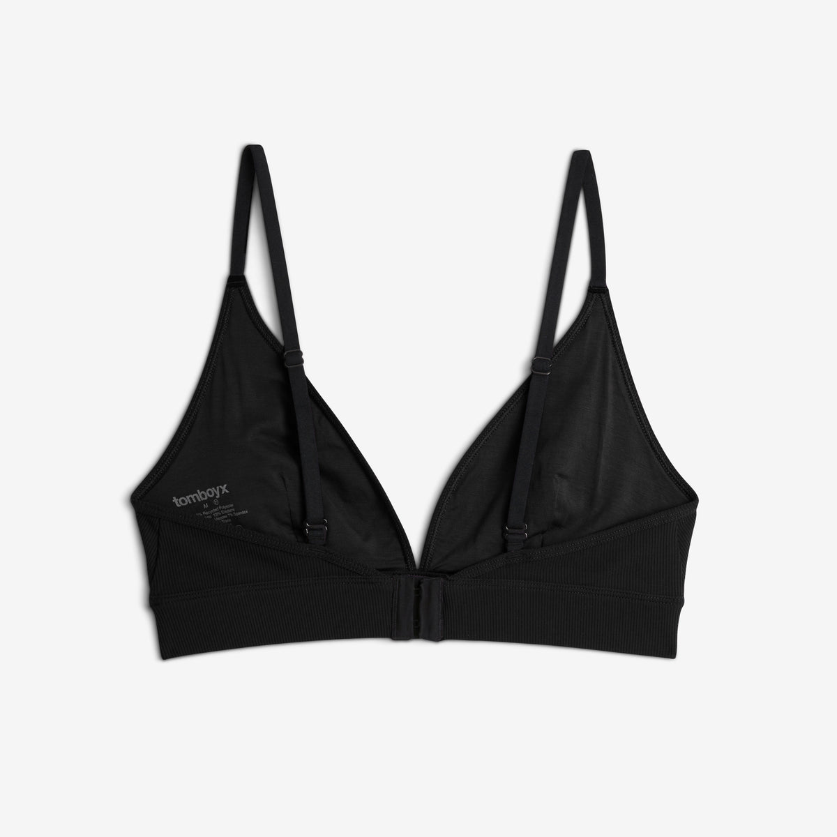 Bamboo Rib Triangle Bralette - Black
