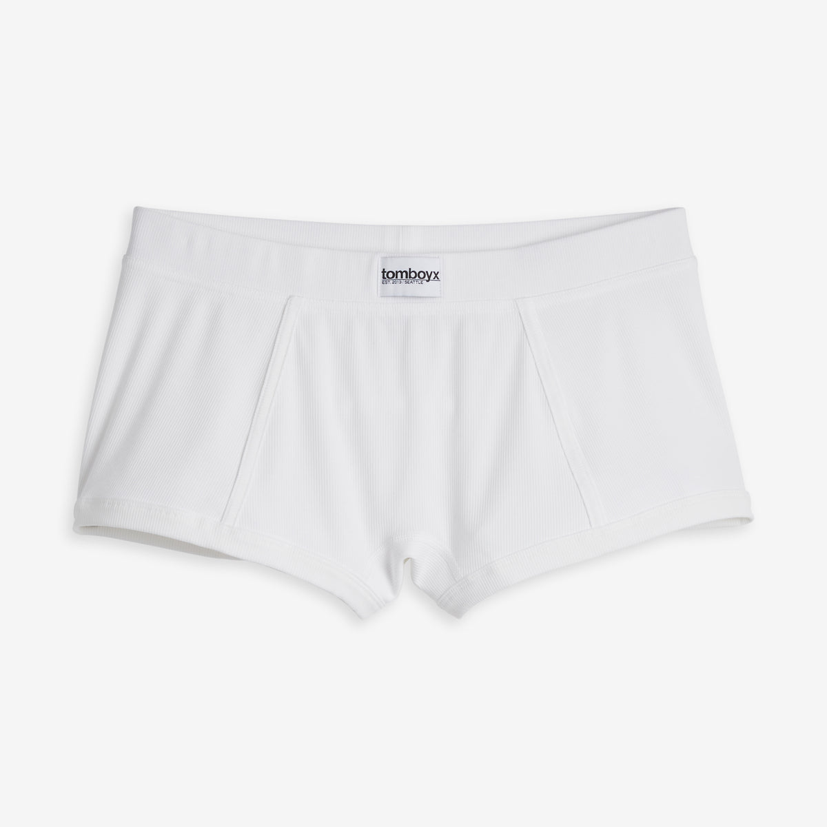 Bamboo Rib Boy Shorts - White