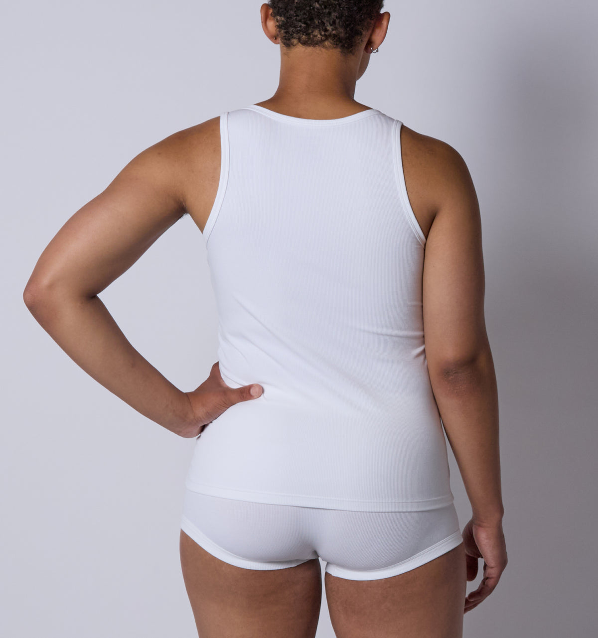 Bamboo Rib Tank - White