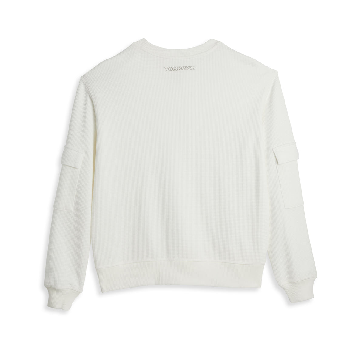 Modal Cloud Waffle Long Sleeve Cargo Crew - Natural