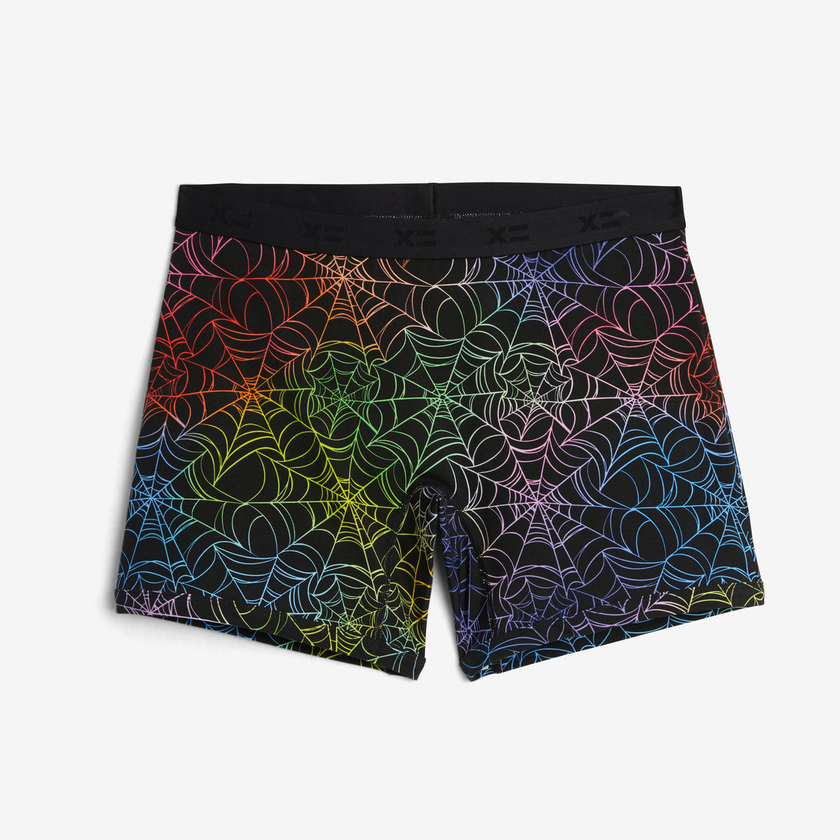 6" No Fly Boxer Briefs - Rainbow Web