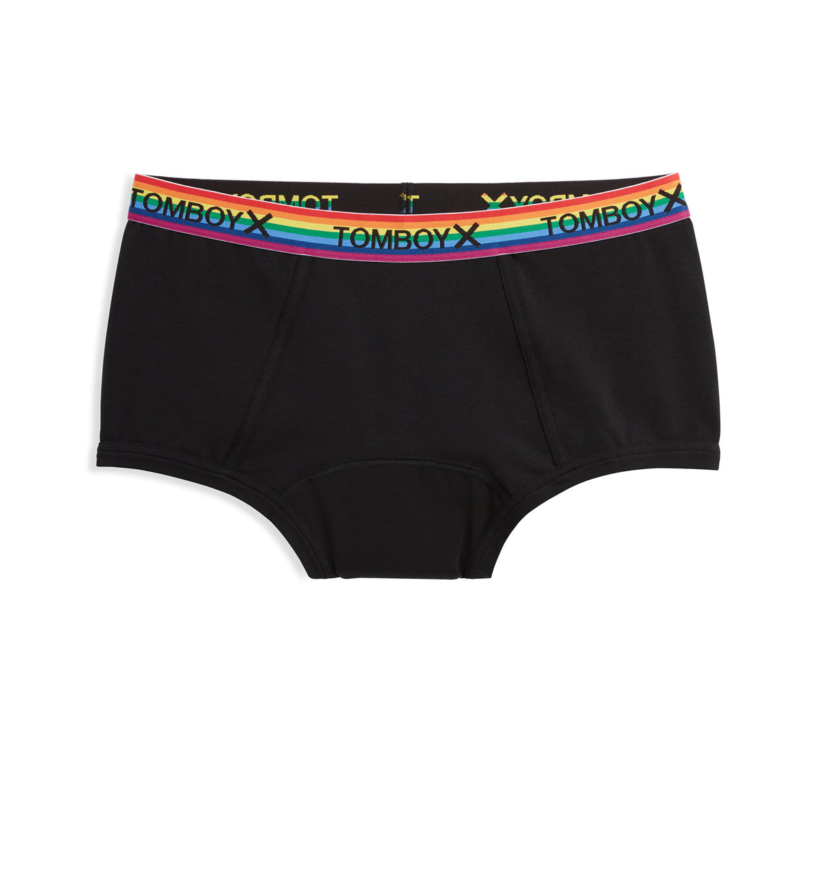 First Line Period Boy Shorts 3-Pack - Black Rainbow Logo