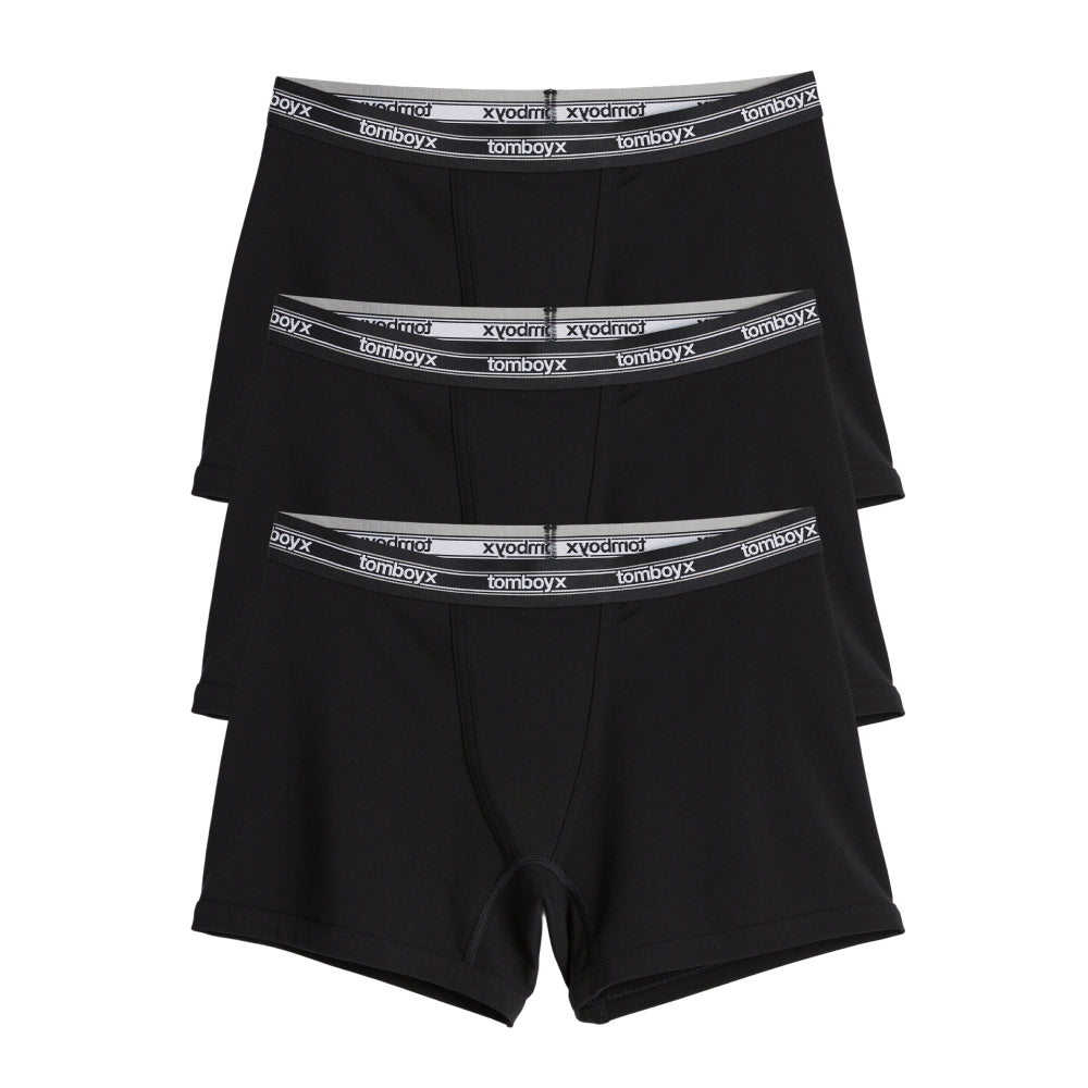 4.5" Trunks 3-Pack - Black Retro Logo