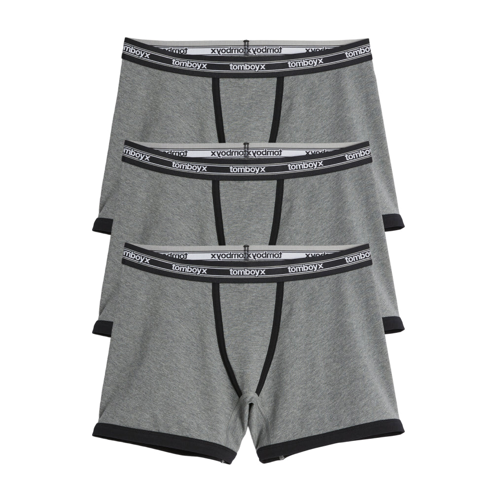 4.5" Trunks 3-Pack - Charcoal Retro Logo
