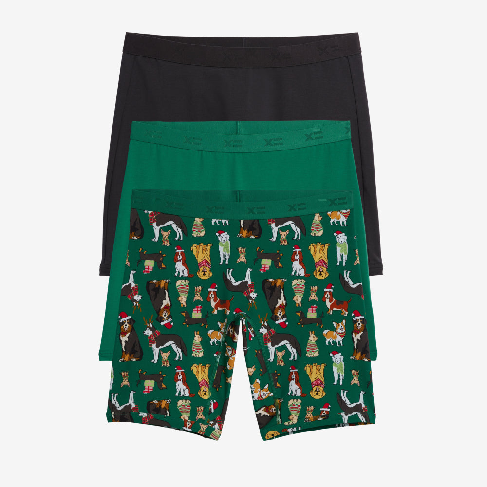 9" Boxer Briefs 3-Pack - Jingle Paws