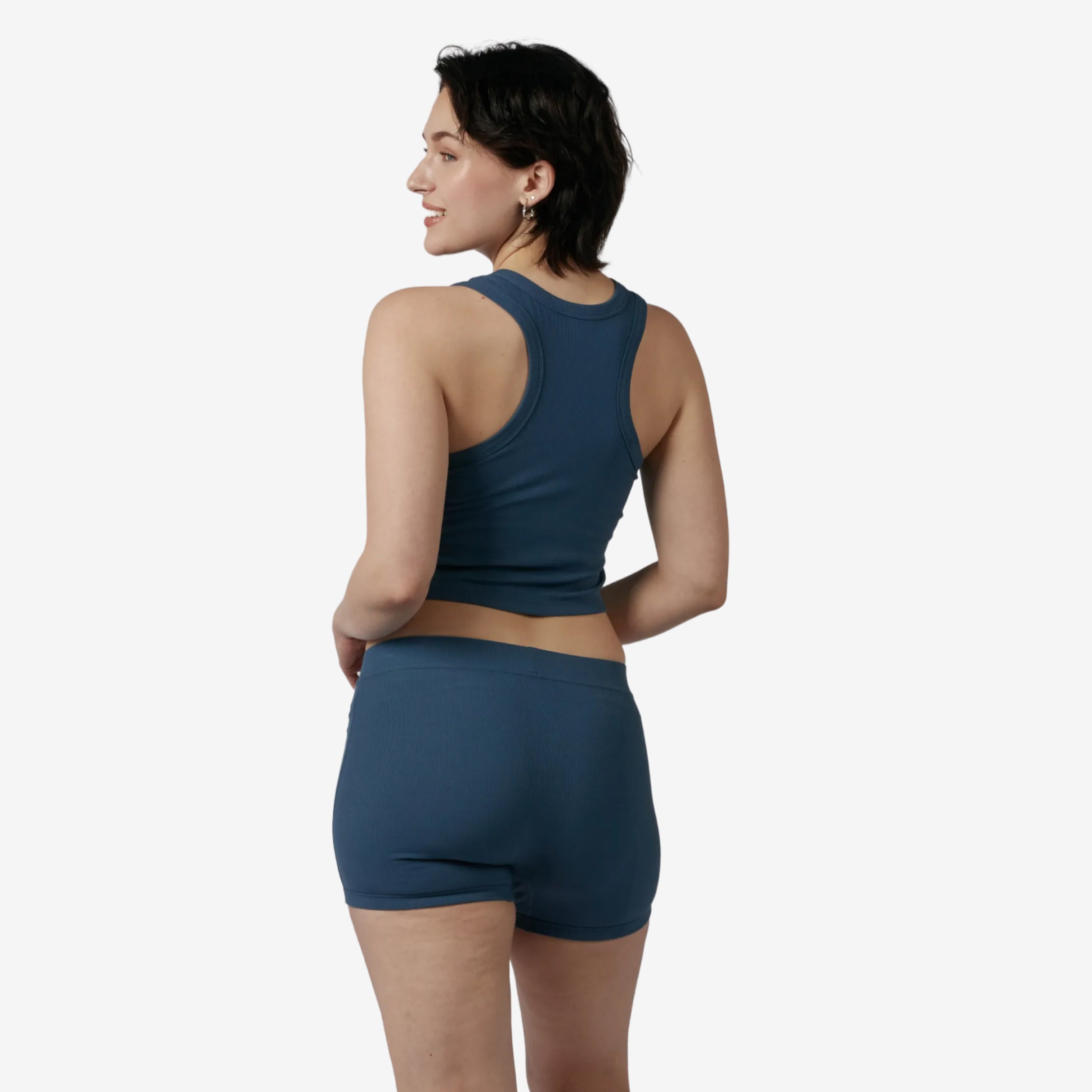 Bamboo Rib Bra Top - Bering Sea