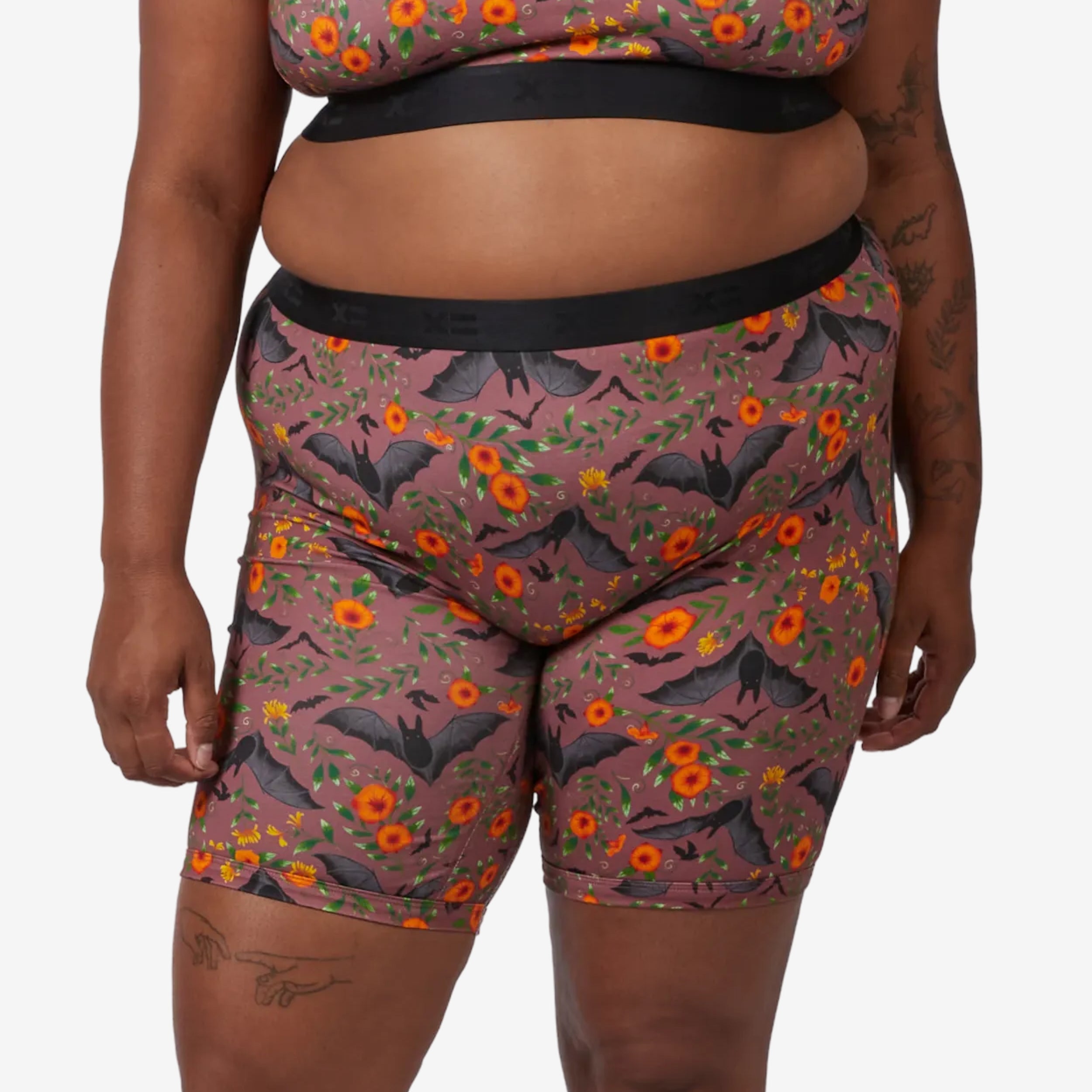 9" Boxer Briefs - Batwing Brocade Mauve