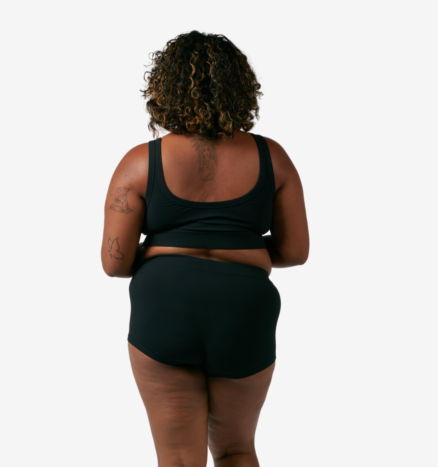 Bamboo Rib Boy Shorts - Black