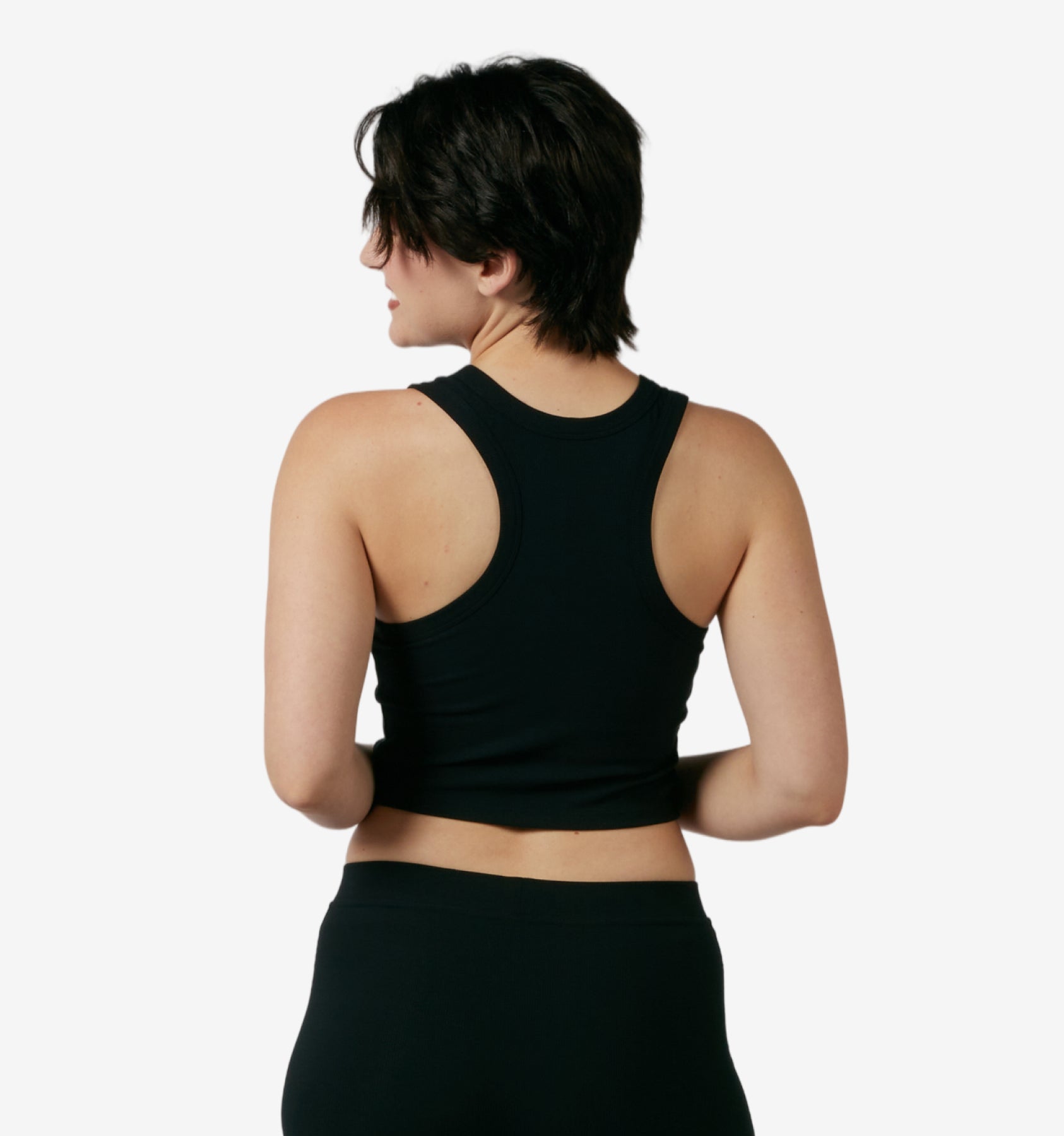 Bamboo Rib Bra Top - Black