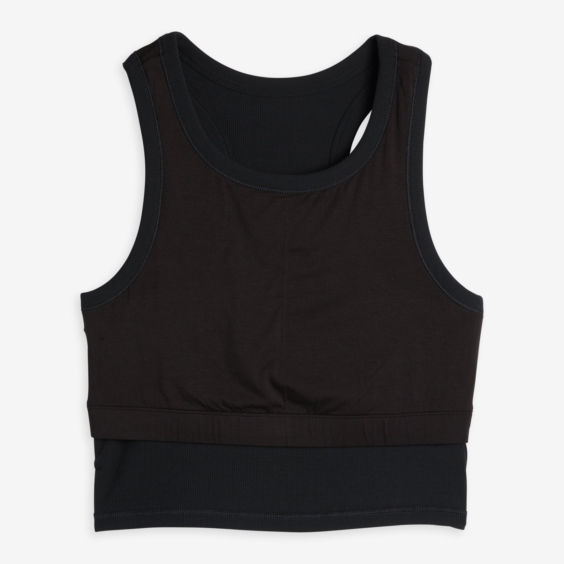Bamboo Rib Bra Top - Black