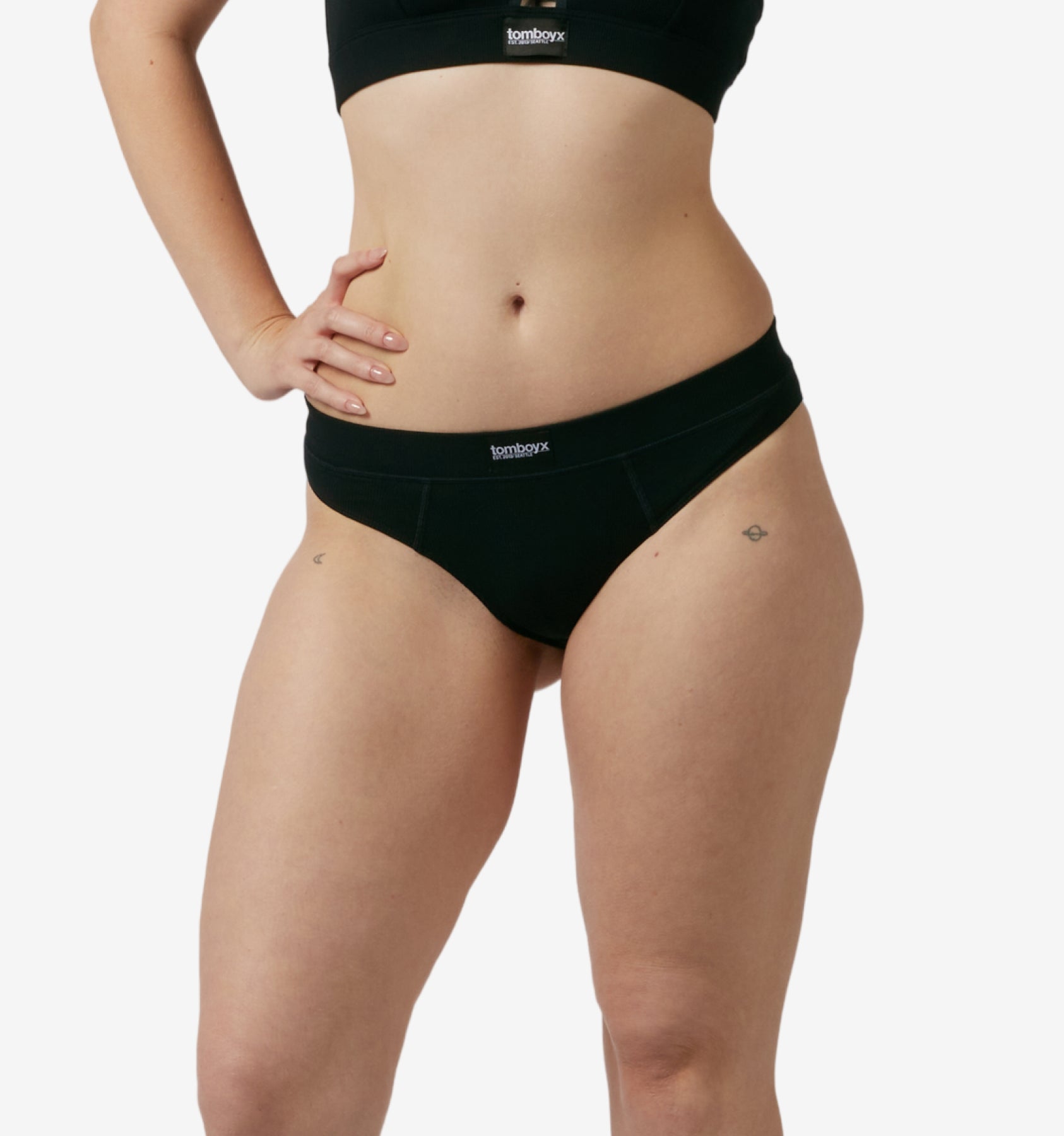 Bamboo Rib Cheeky - Black