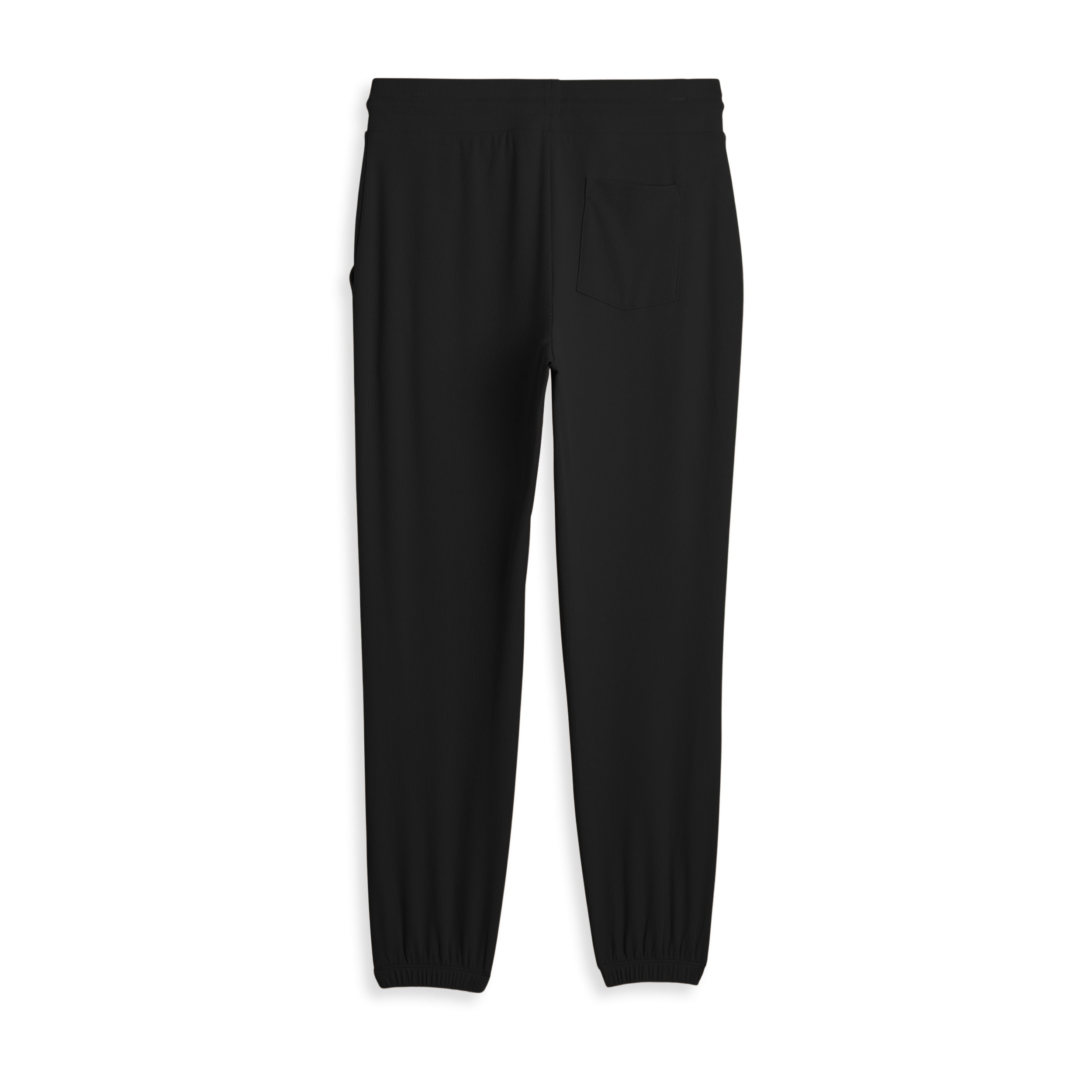 Bamboo Rib Drawstring Jogger - Black