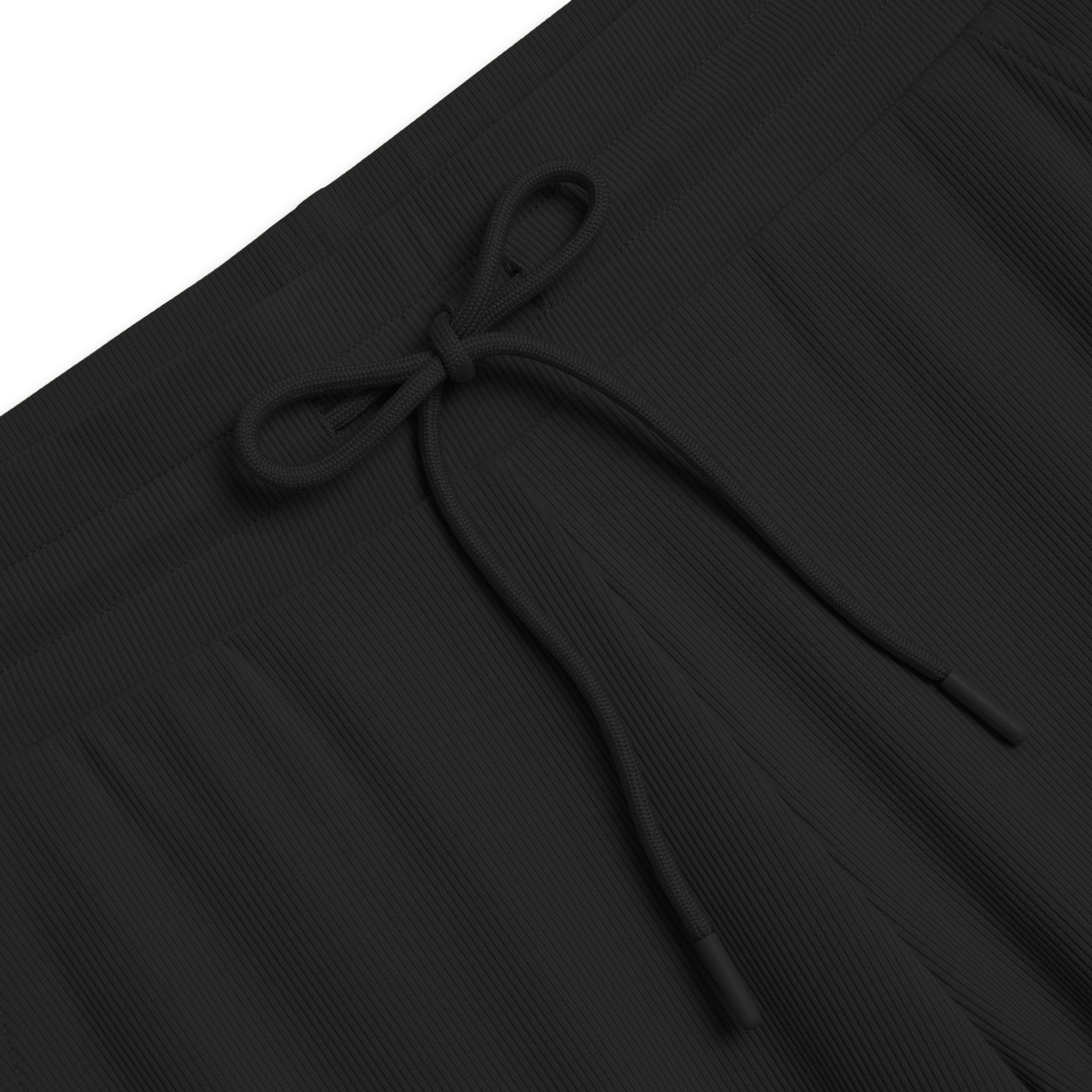 Bamboo Rib Drawstring Jogger - Black