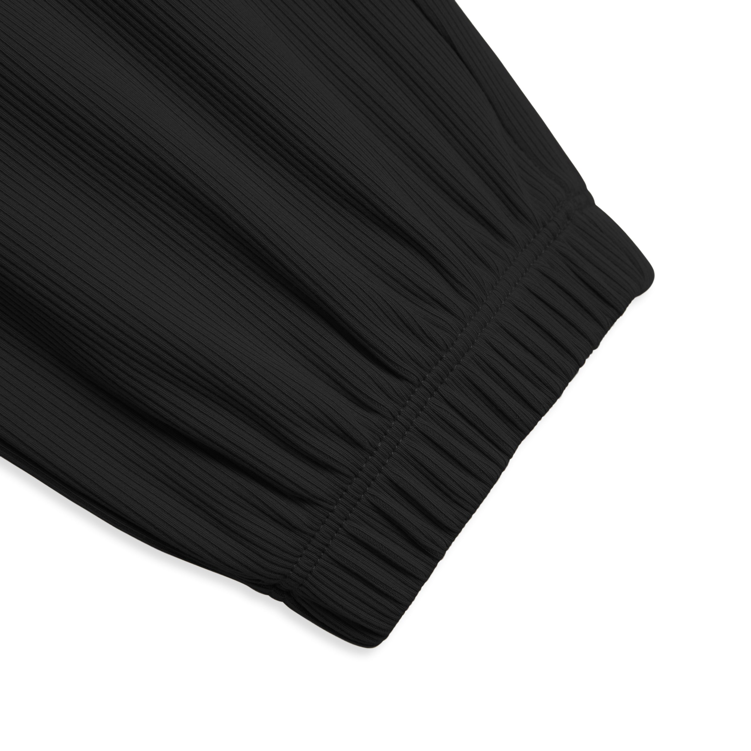 Bamboo Rib Drawstring Jogger - Black