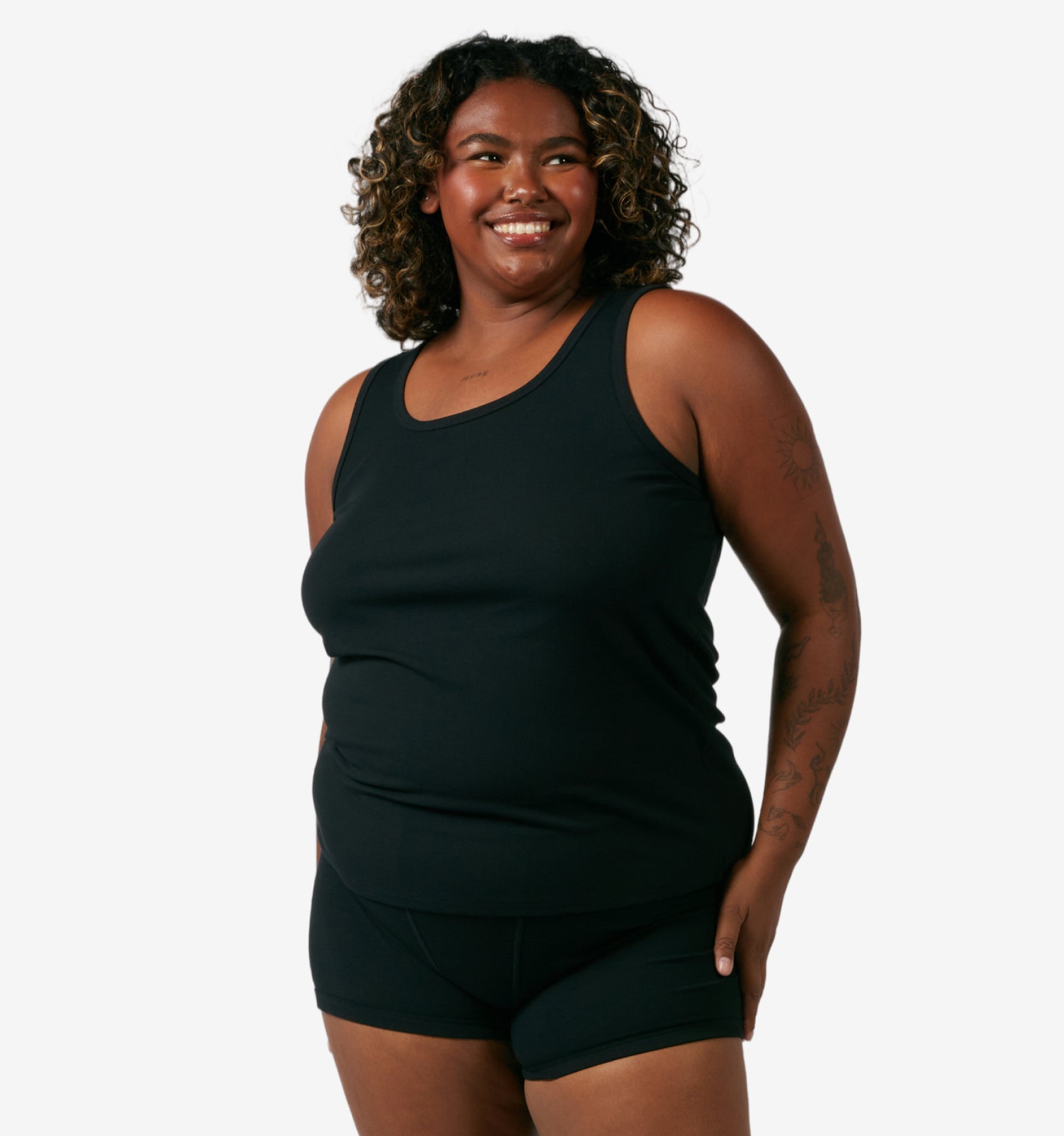 Bamboo Rib Power Tank - Black