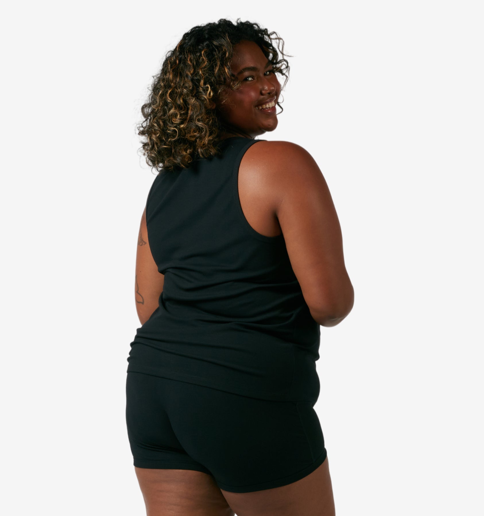 Bamboo Rib Power Tank - Black