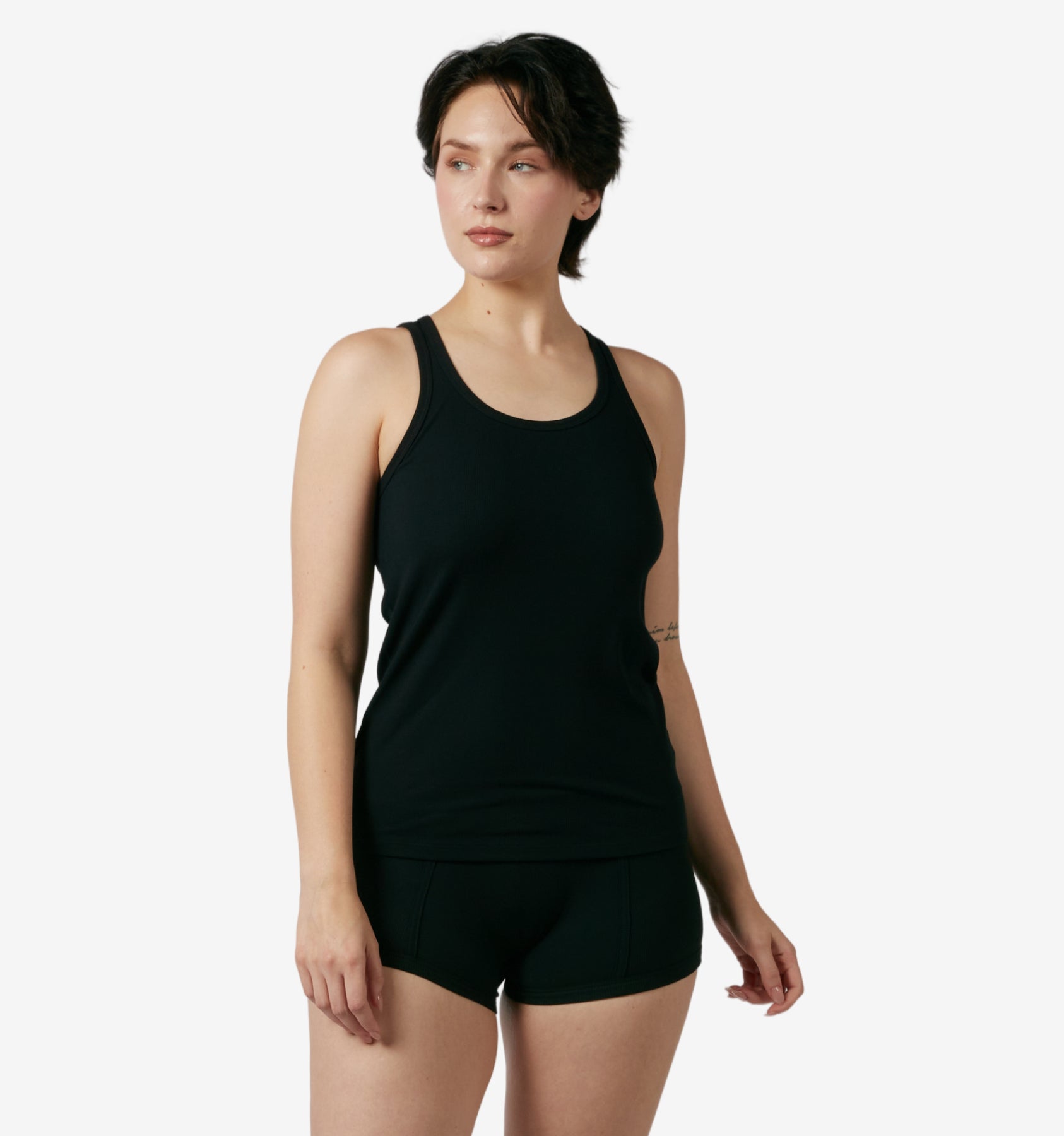 Bamboo Rib Power Tank - Black