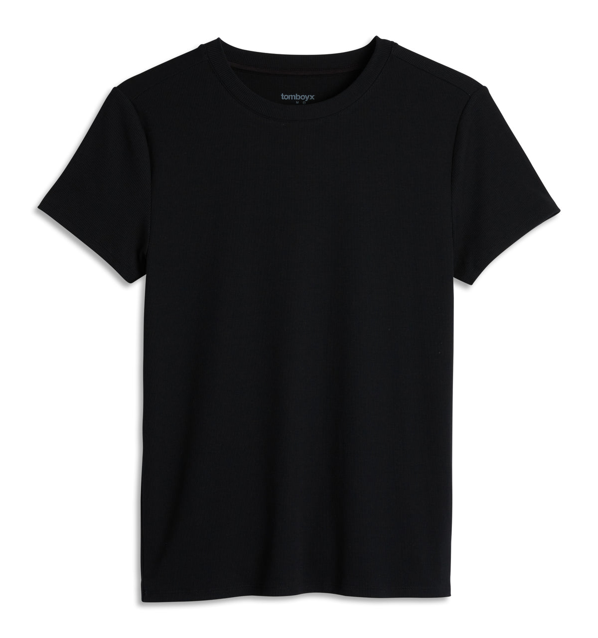 Bamboo Rib Short Sleeve Tee - Black
