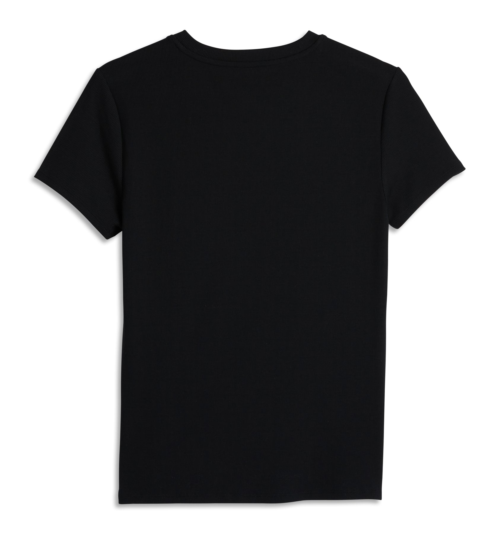 Bamboo Rib Short Sleeve Tee - Black