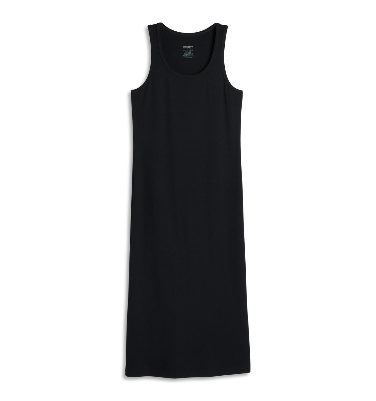 Bamboo Rib Sleeveless Midi Dress - Black