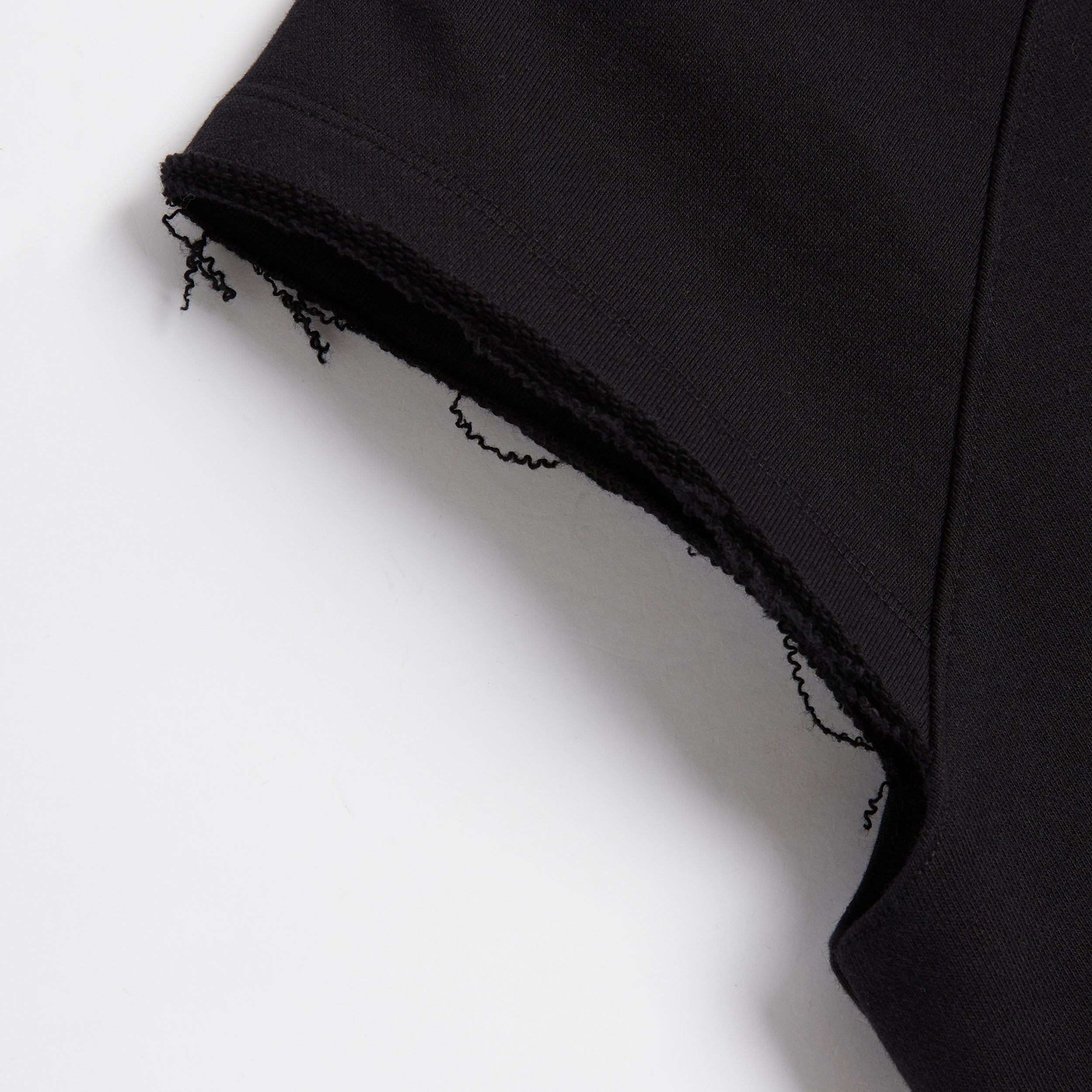 French Terry Cut Off Crew - Black