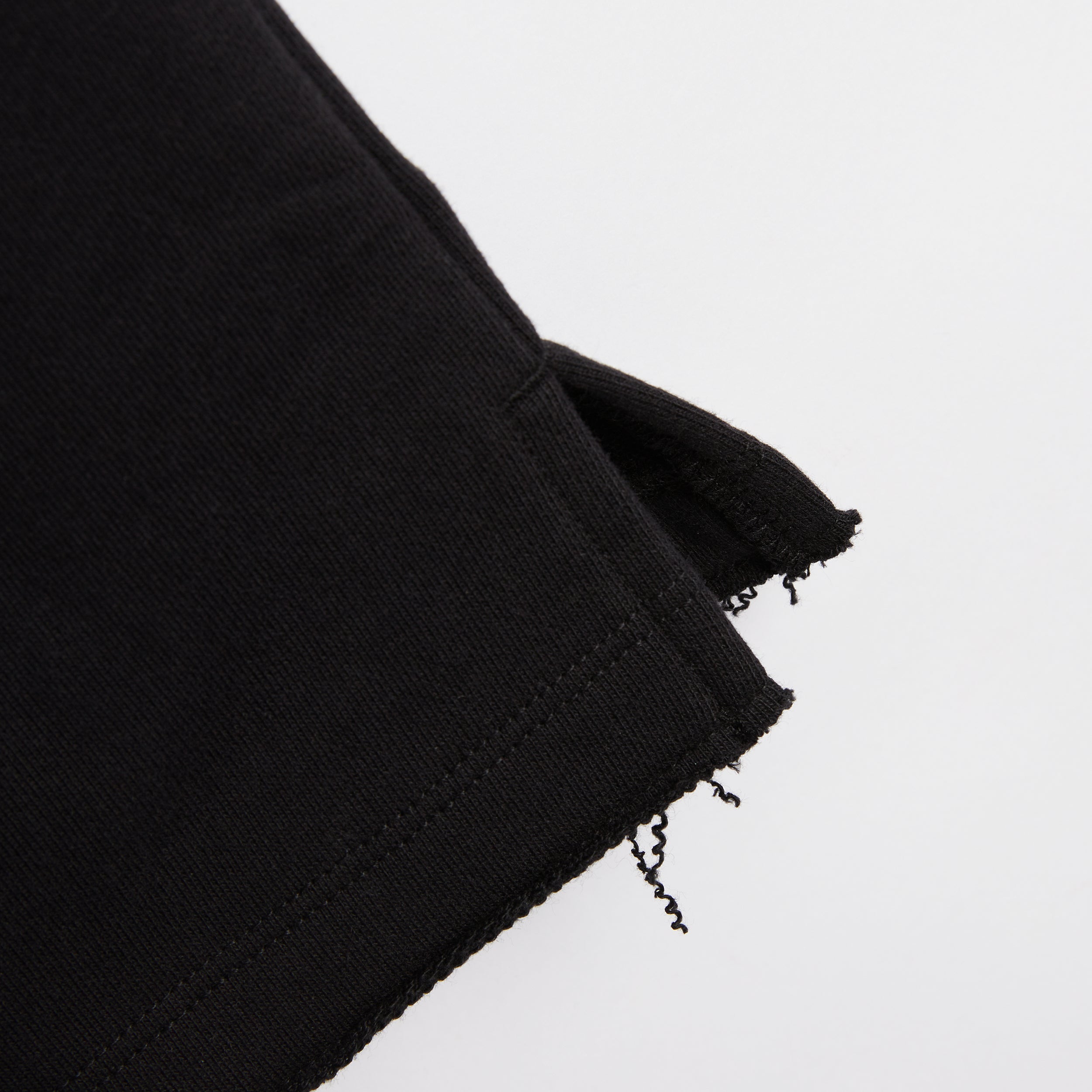 French Terry Cut Off Crew - Black
