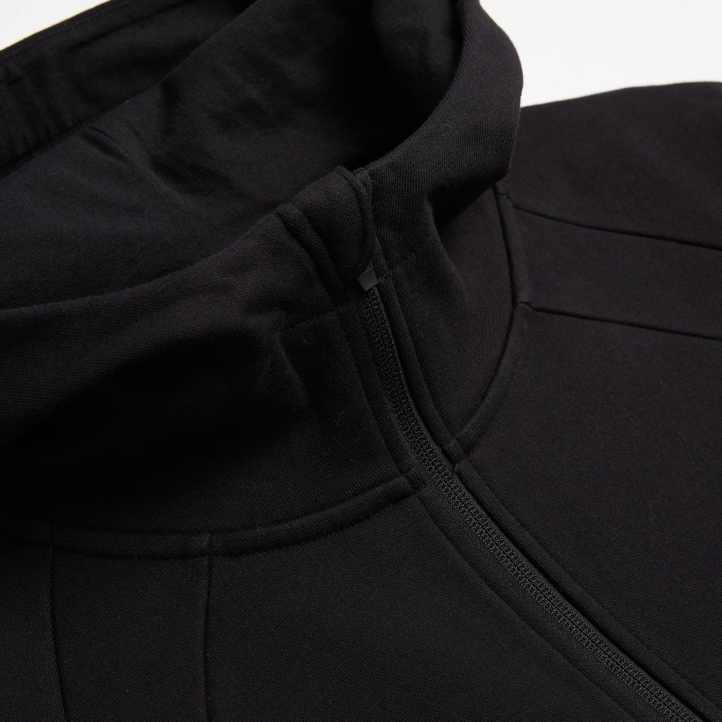 French Terry Full Zip Hoodie - Black