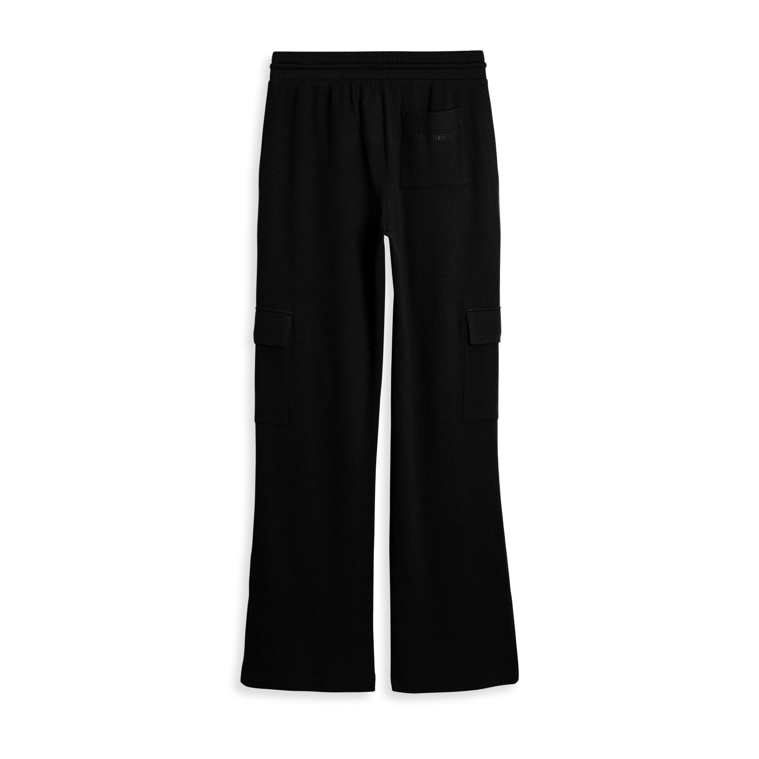 Modal Cloud Waffle Cargo Pant - Black Beauty