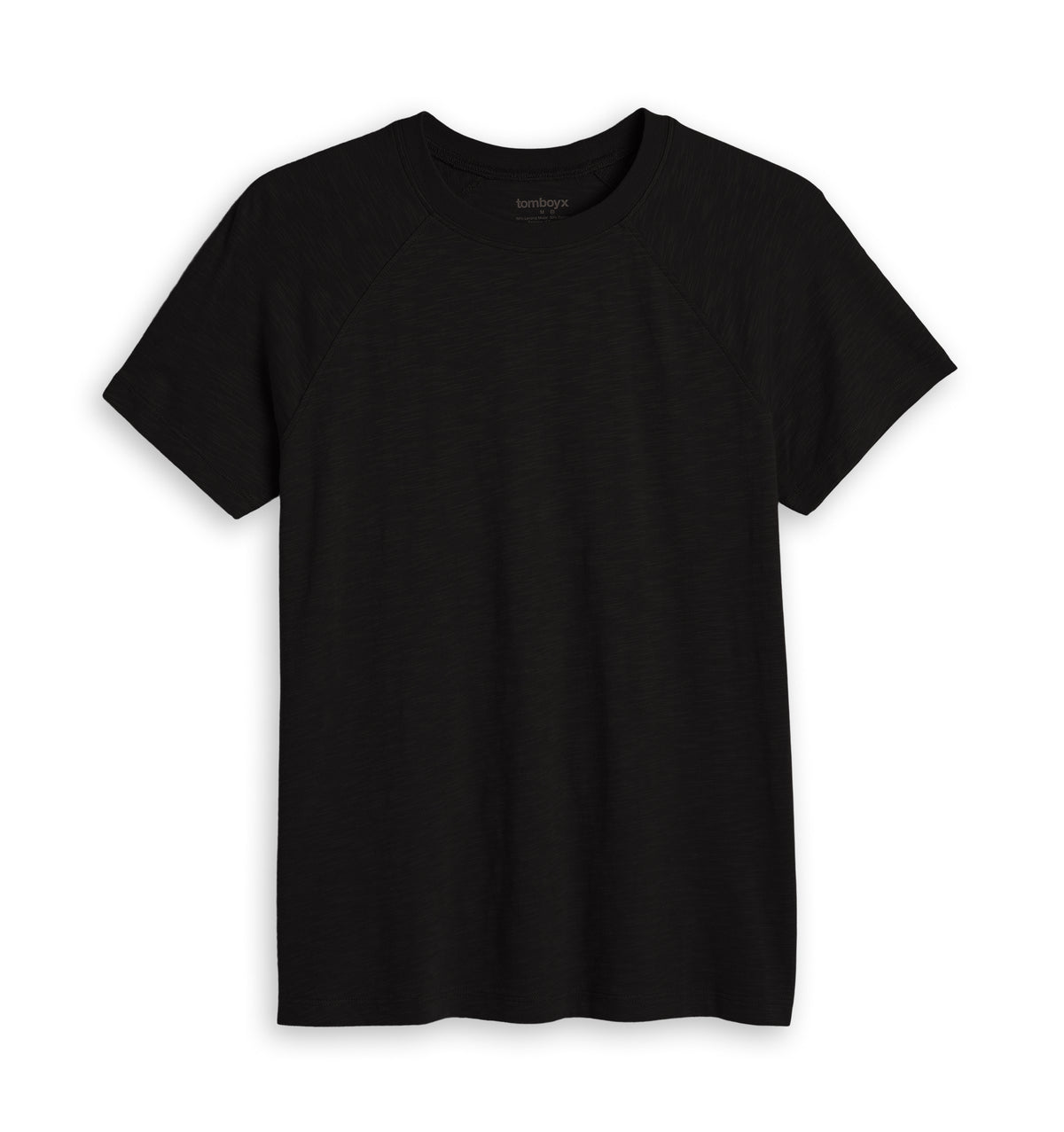 Short Sleeve Jersey Slub Raglan Tee - Black