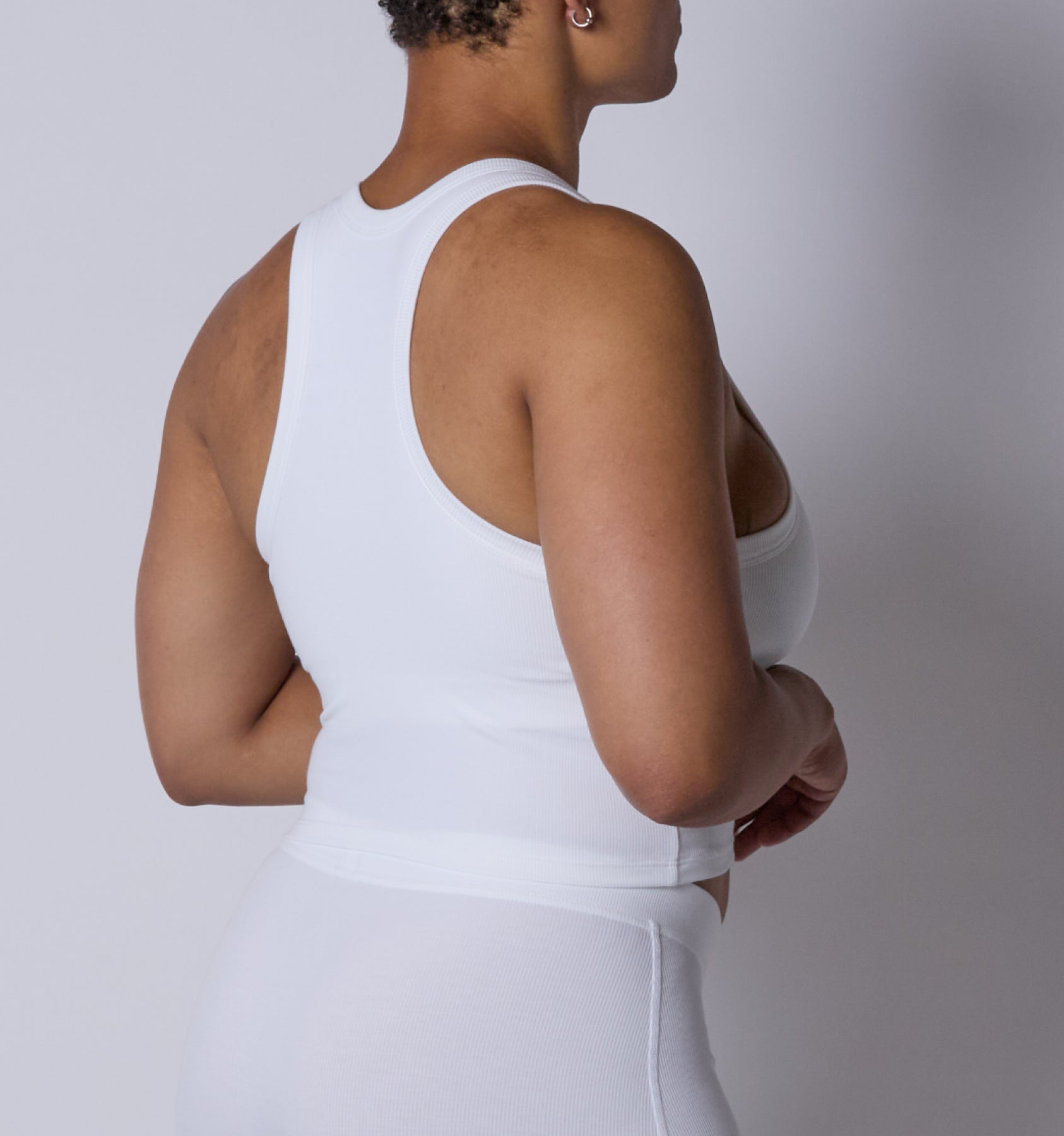 Bamboo Rib Bra Top - Bright White