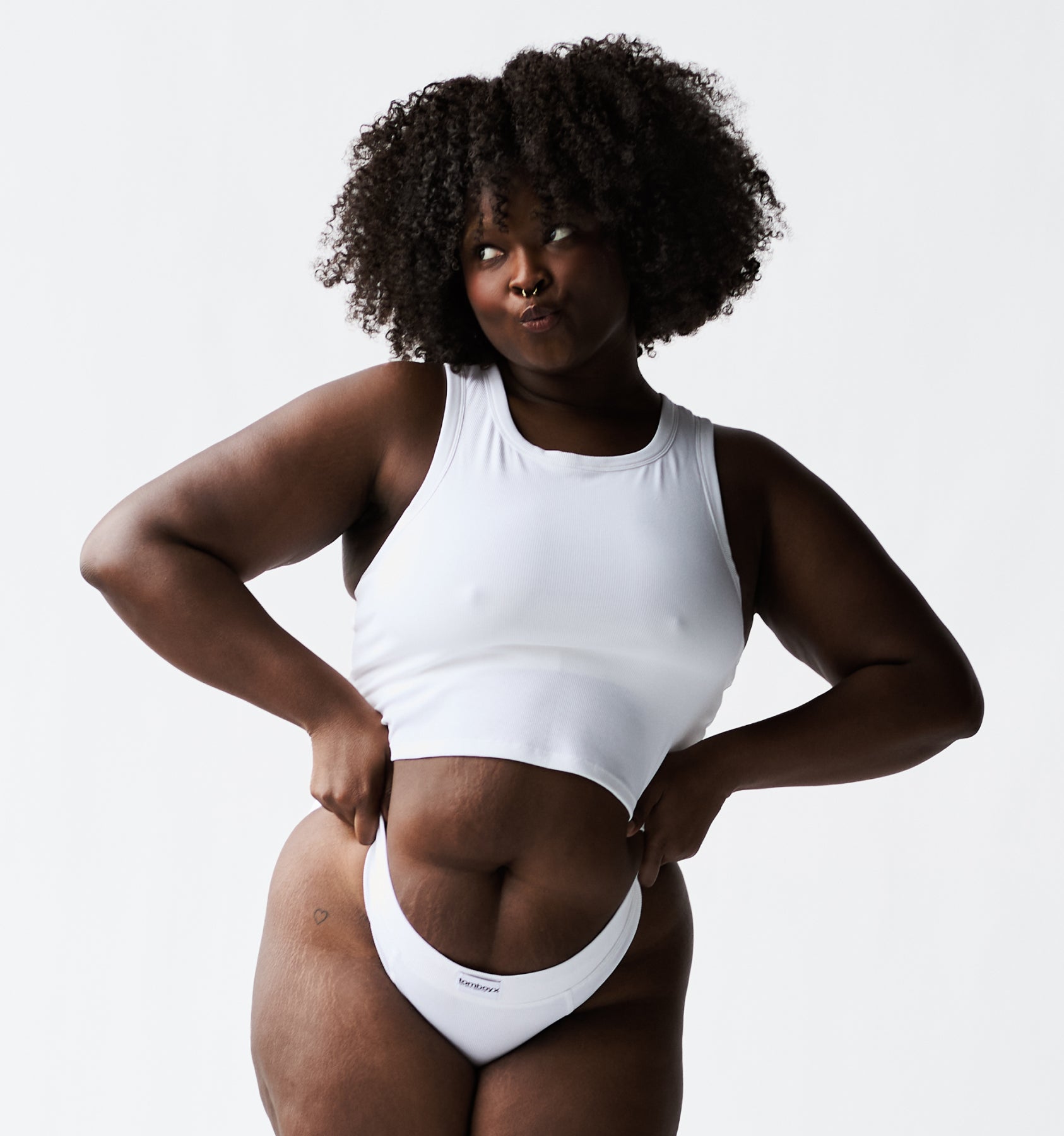 Bamboo Rib Bra Top - Bright White