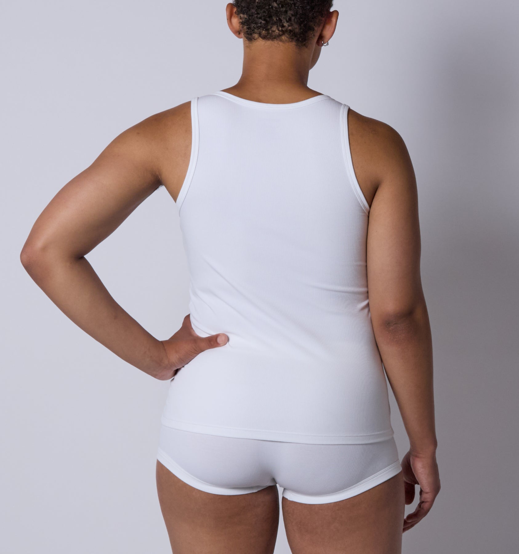 Bamboo Rib Power Tank - Bright White