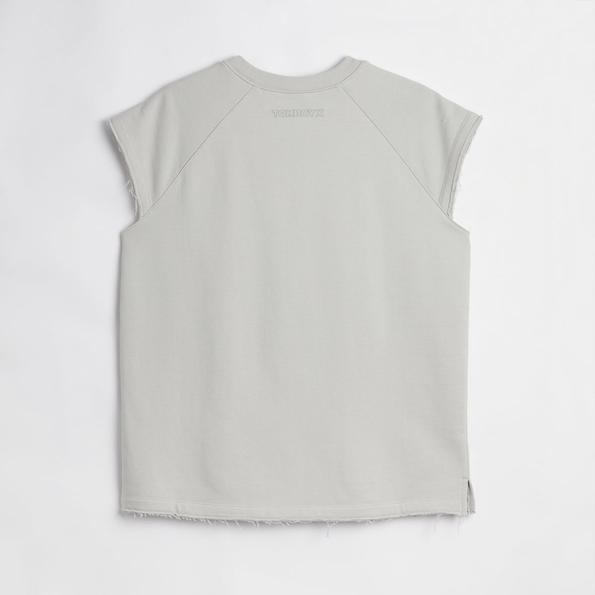 French Terry Cut Off Crew - Concrete Gray