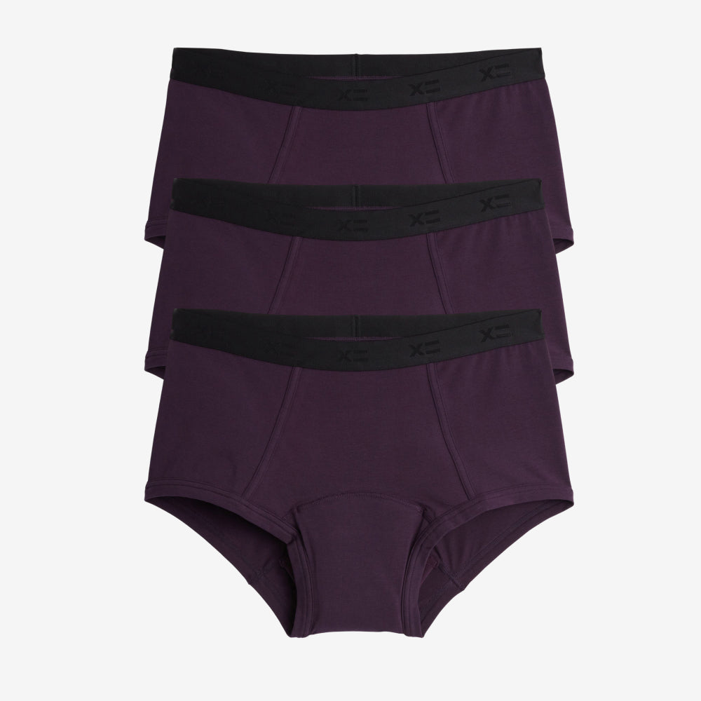 First Line Period Boy Shorts 3-Pack - Plum