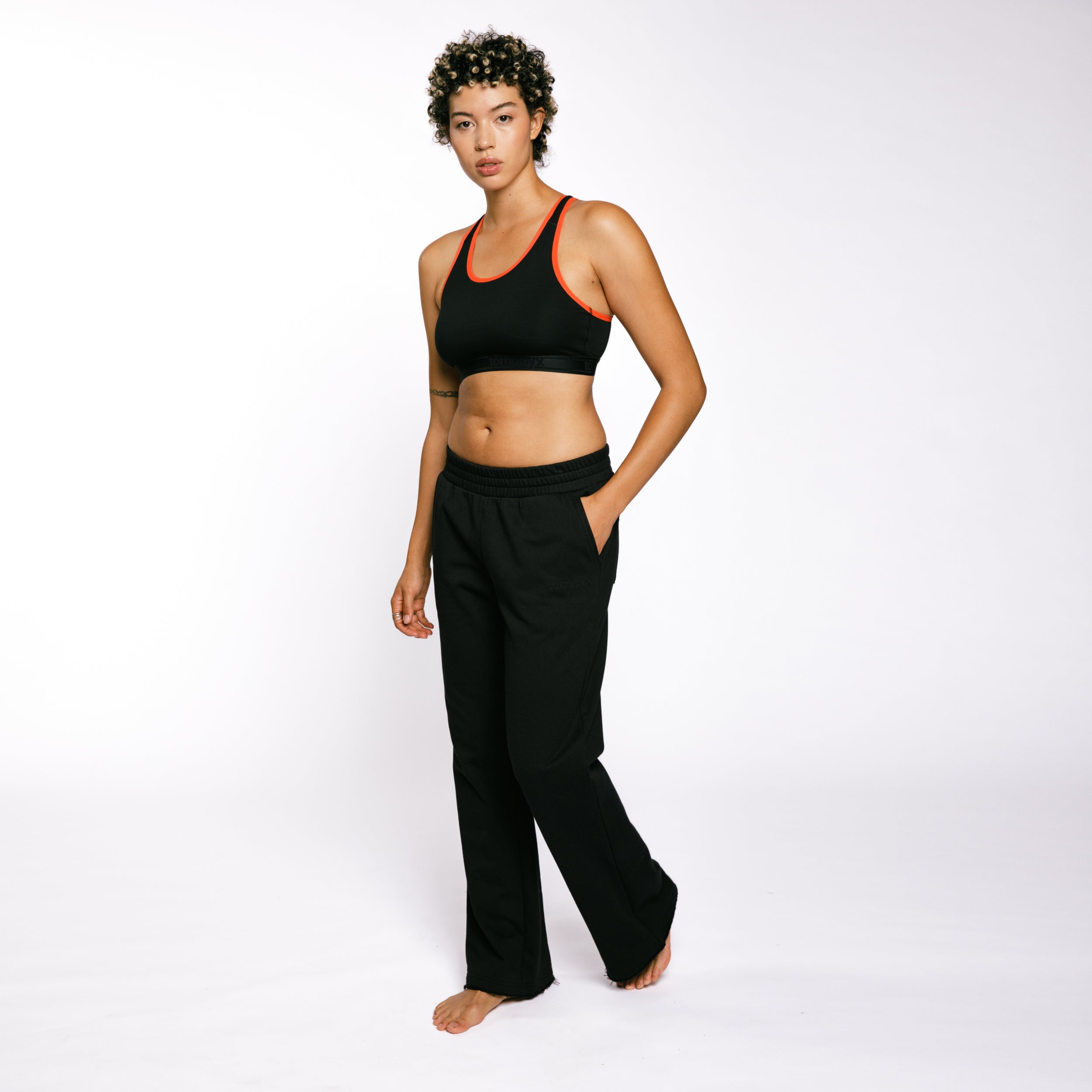 French Terry Flare Pant - Black