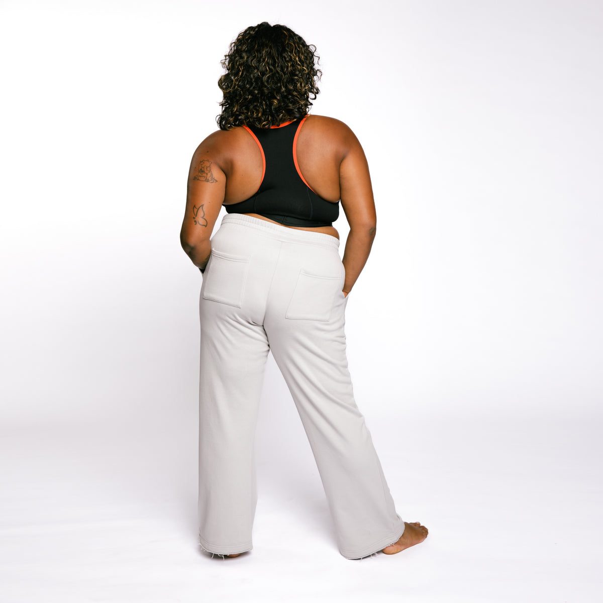 French Terry Flare Pant - Concrete Gray