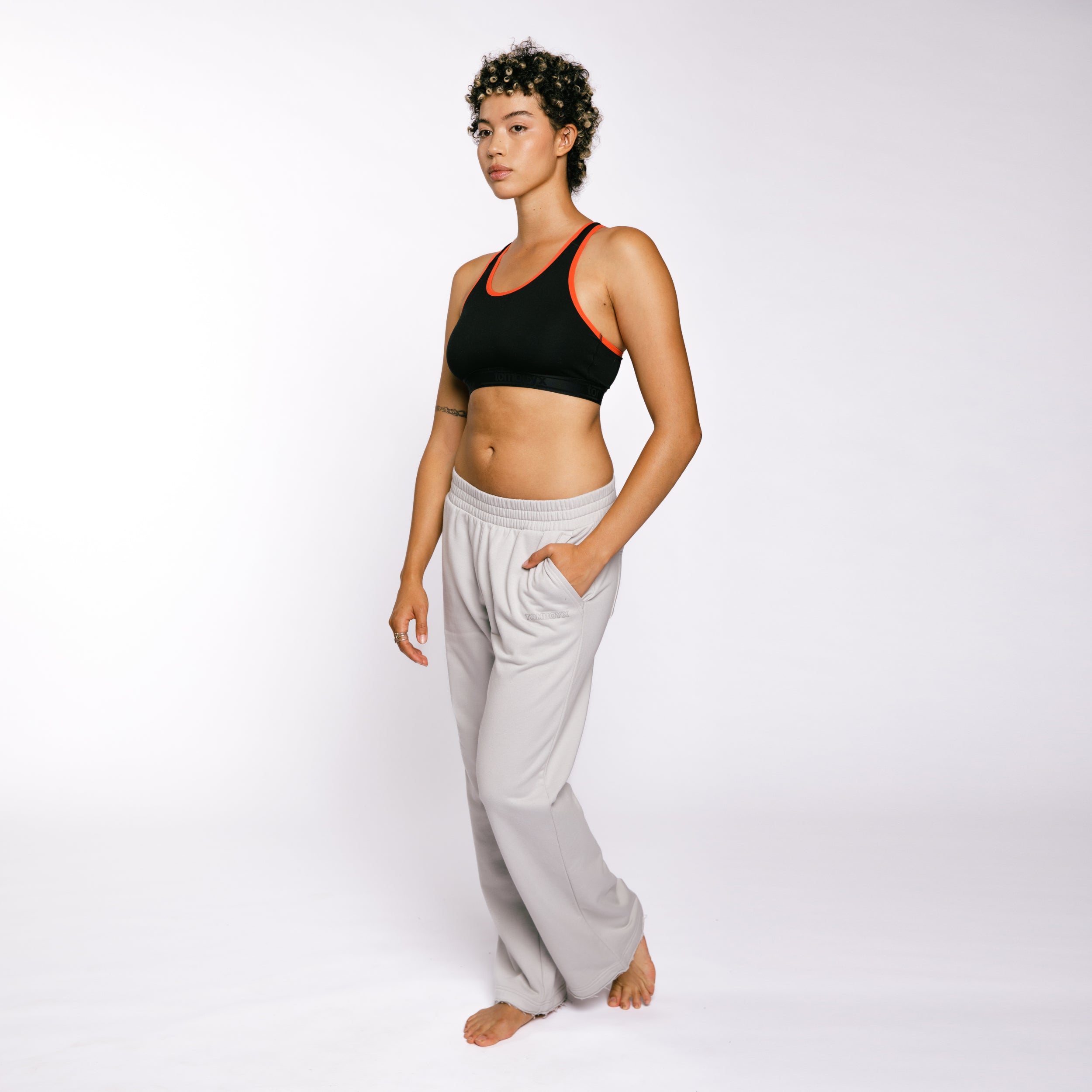 French Terry Flare Pant - Concrete Gray