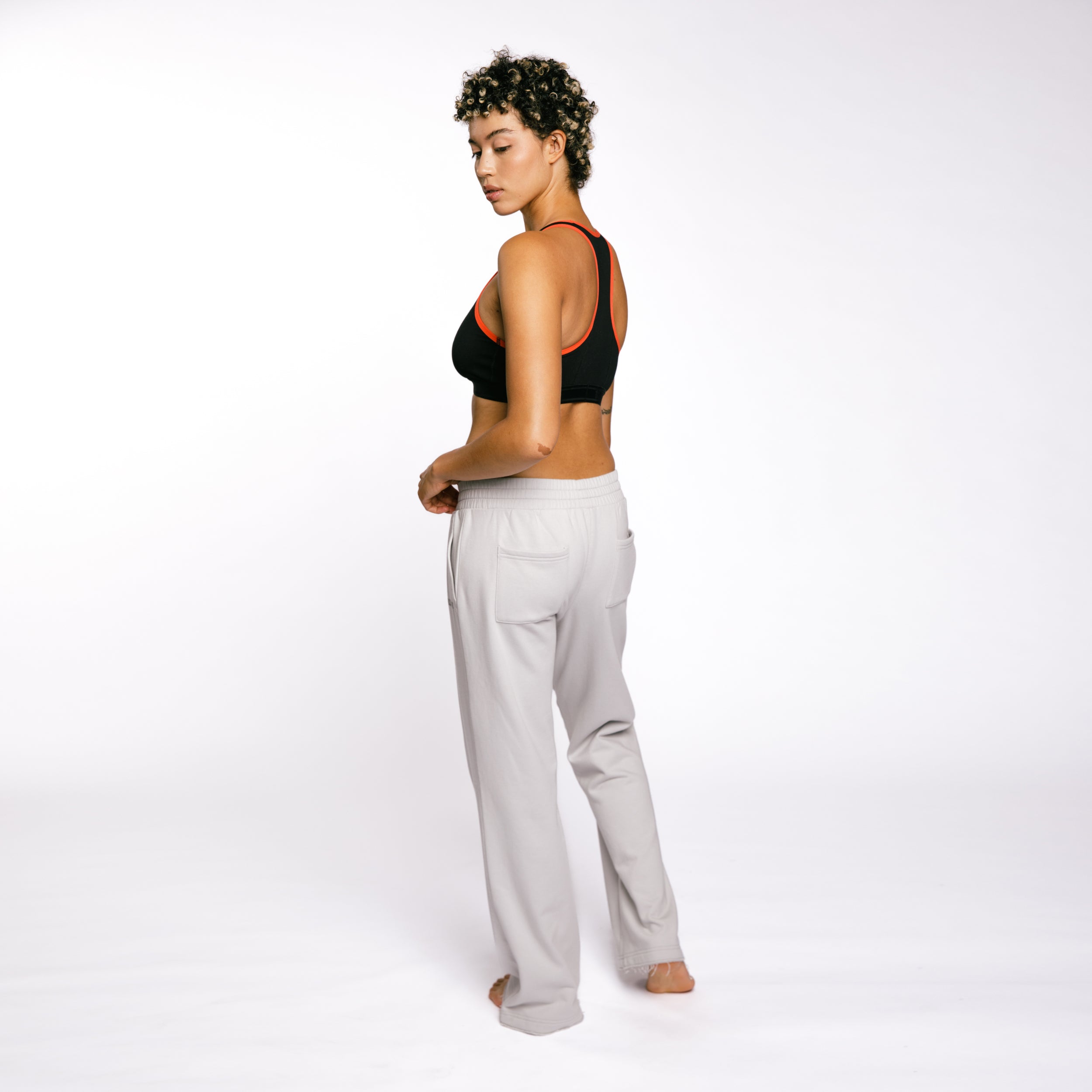 French Terry Flare Pant - Concrete Gray