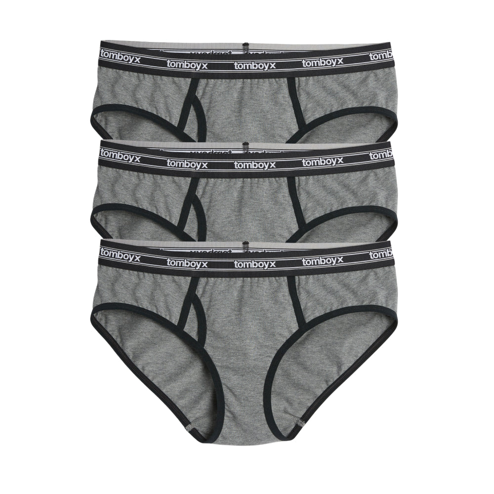Iconic Briefs 3-Pack - Charcoal Retro Logo