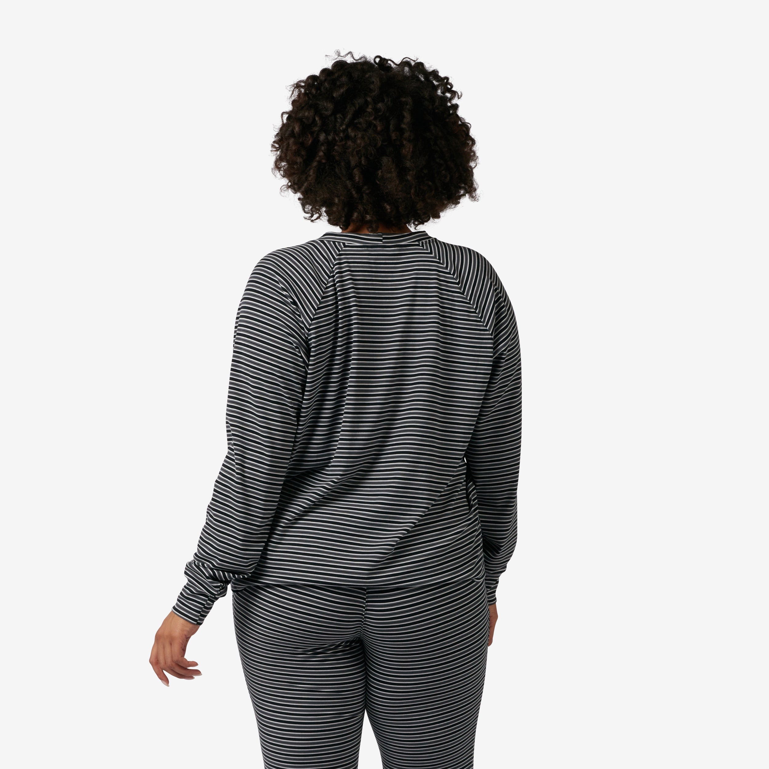 Bamboo Rib Long Sleeve Henley - Black