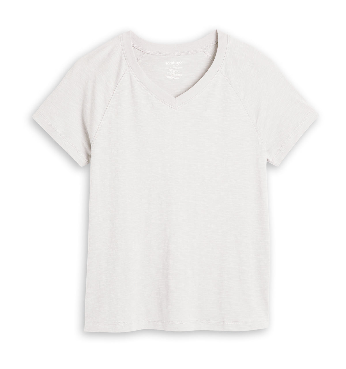 Short Sleeve Jersey Slub V Neck Tee - Natural