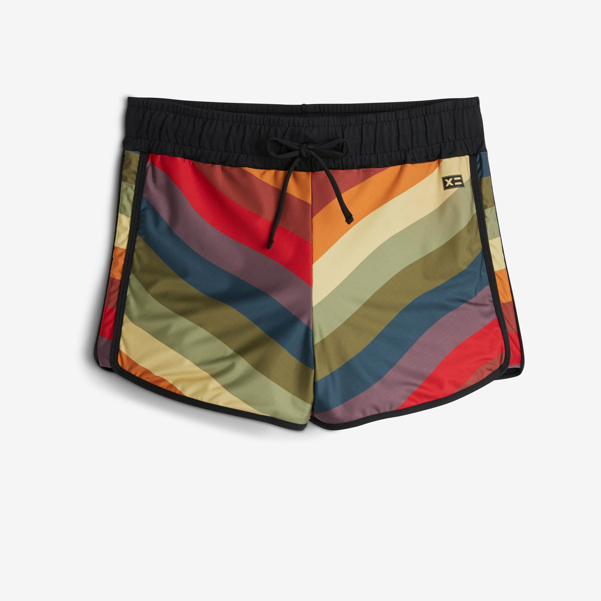 Swim High Waisted Boy Short - Rainbow Wave