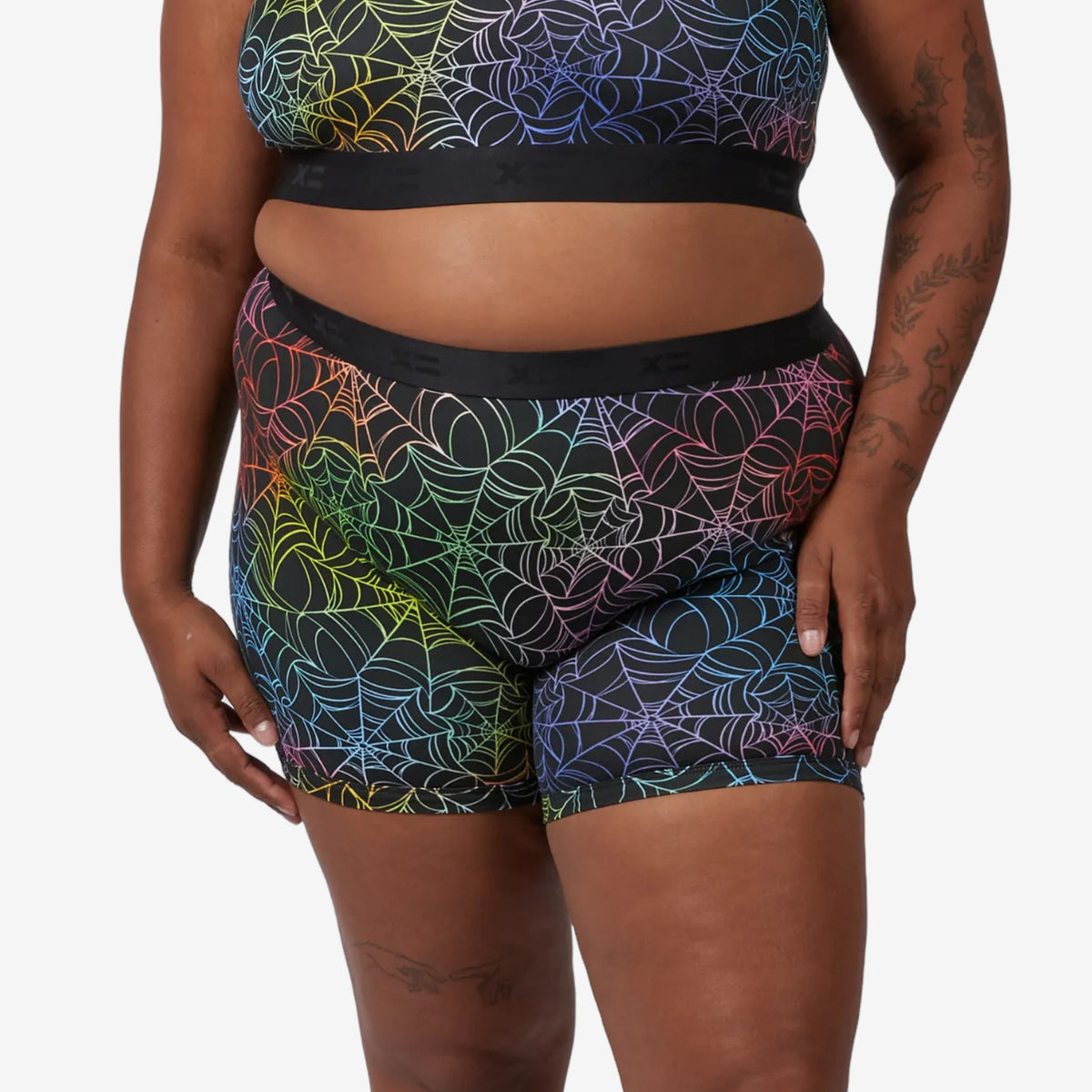 6" No Fly Boxer Briefs - Rainbow Web