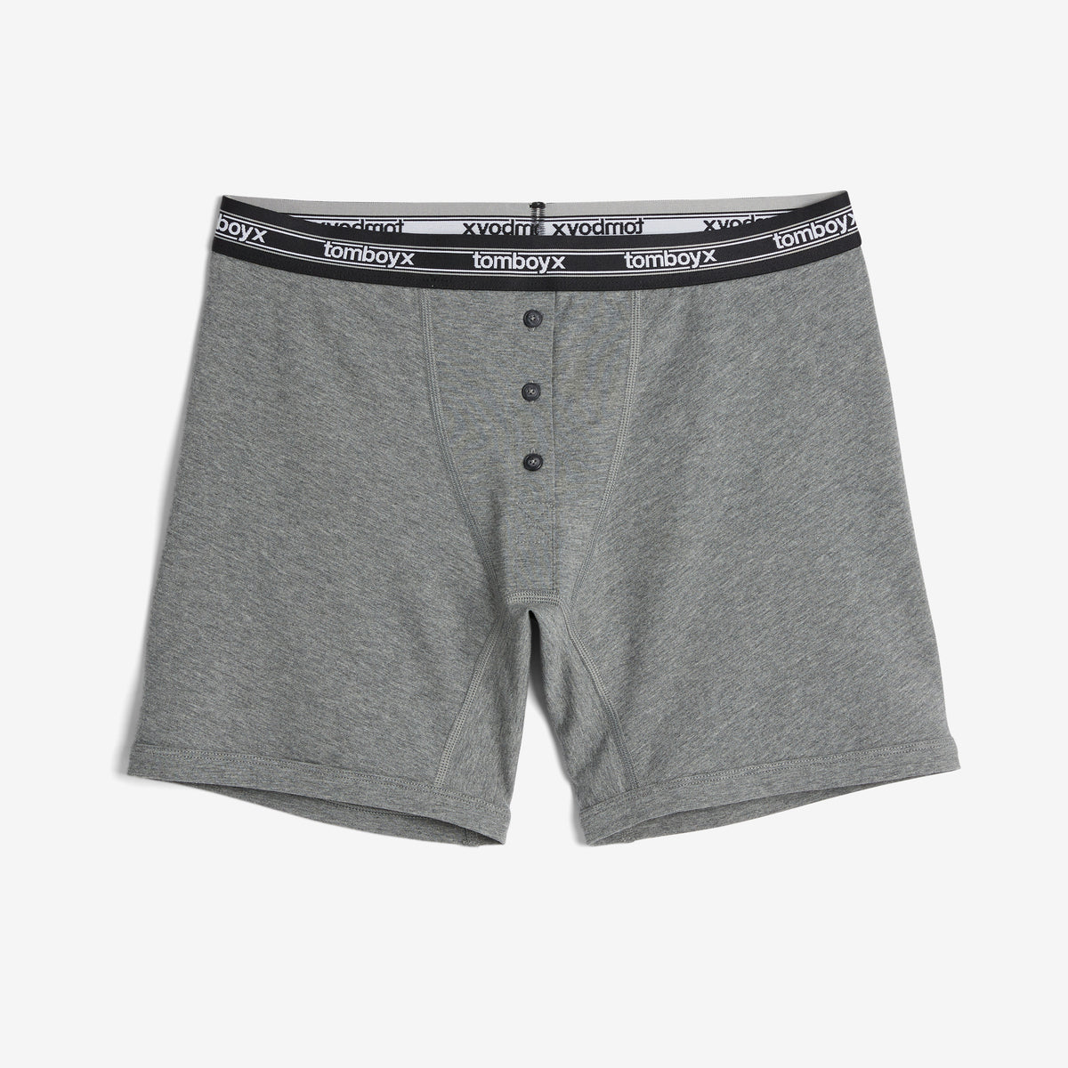 6" Fly Boxer Briefs - Charcoal Retro Logo