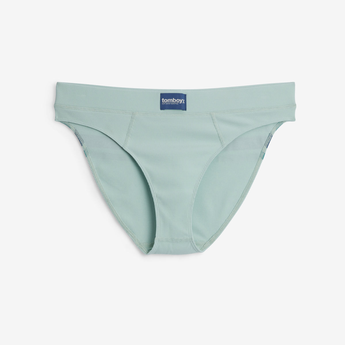 Bamboo Rib Cheeky - Retro Stripe Blue