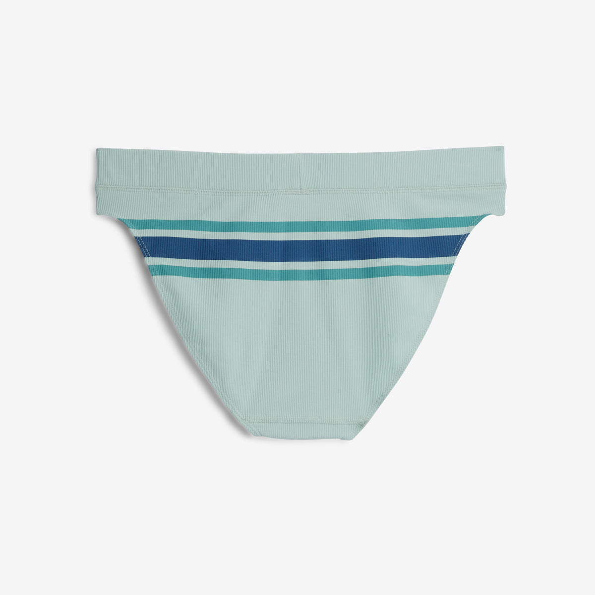 Bamboo Rib Cheeky - Retro Stripe Blue