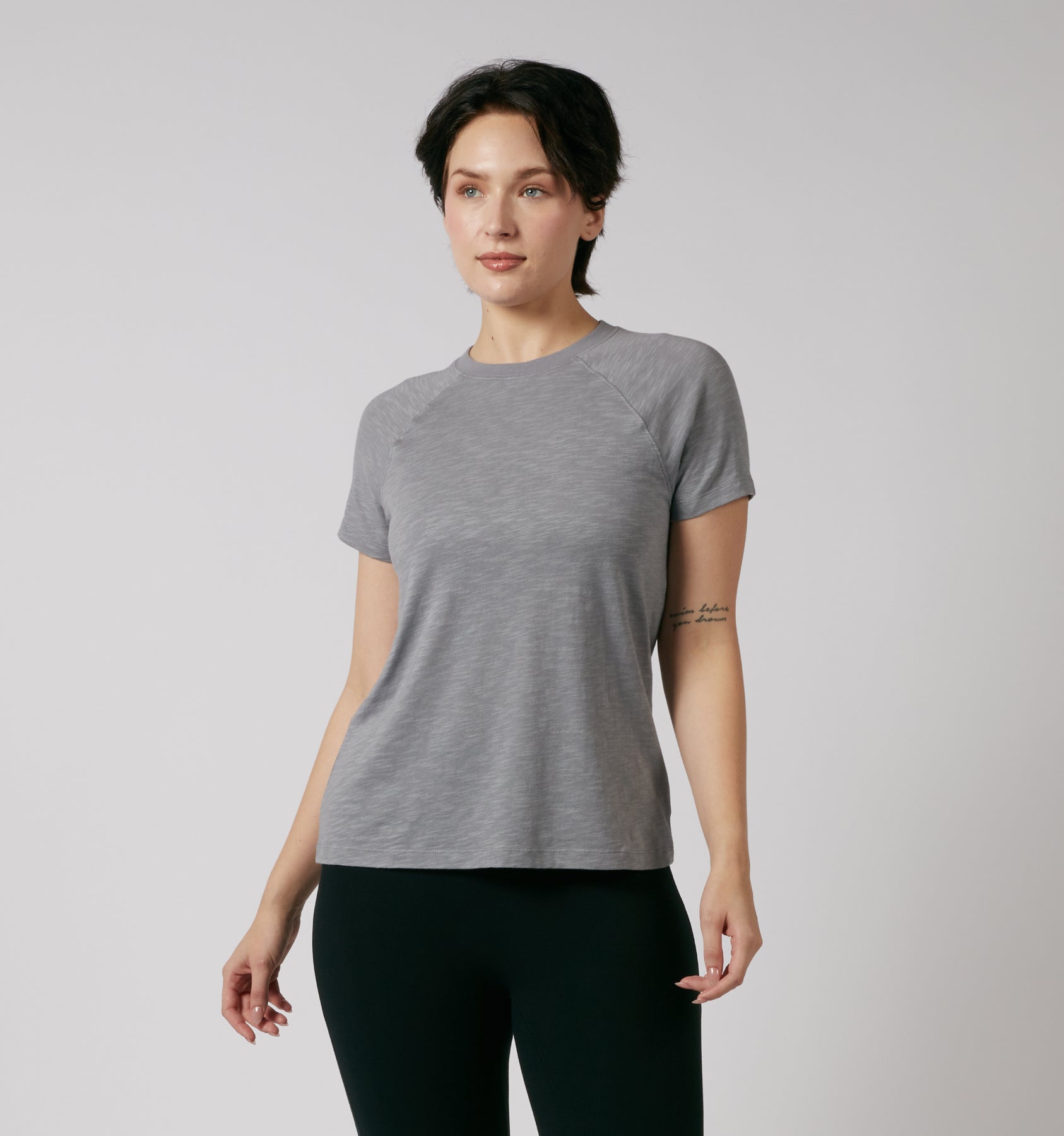 Short Sleeve Jersey Slub Raglan Tee - Ultimate Gray