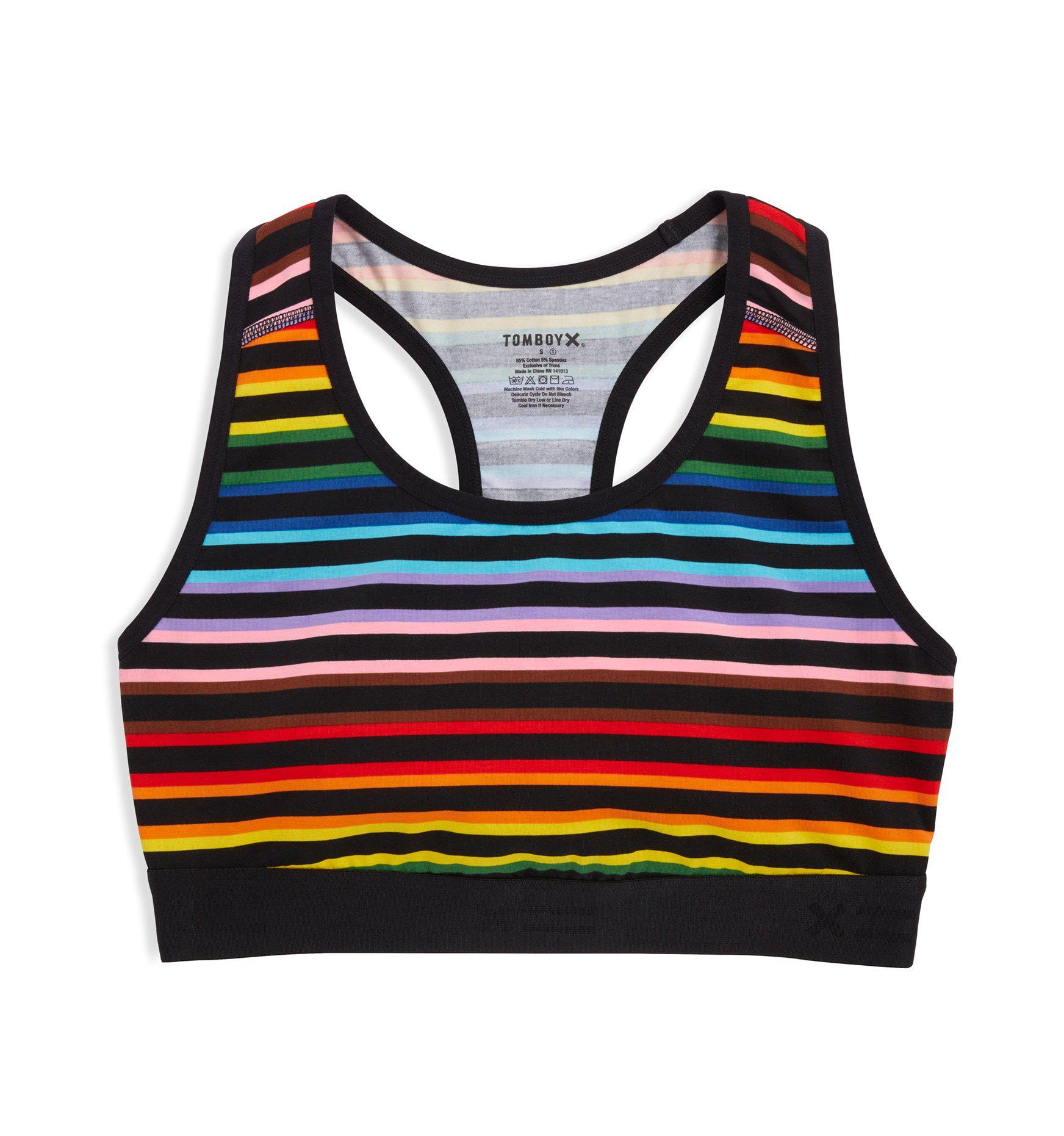 Racerback Soft Bra - Progress Pride Stripes-Bra-TomboyX